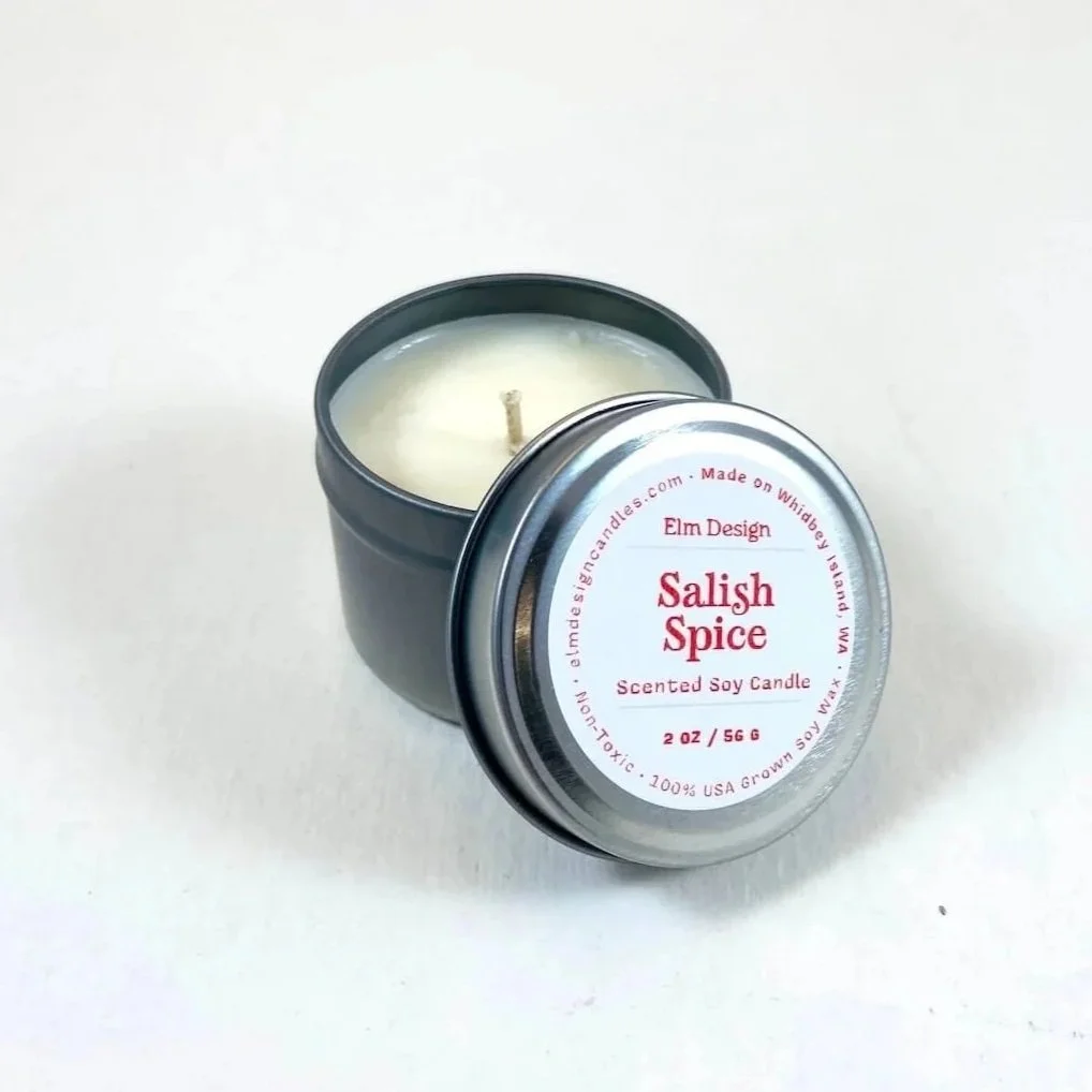 Salish Spice soy candle made on Whidbey Island