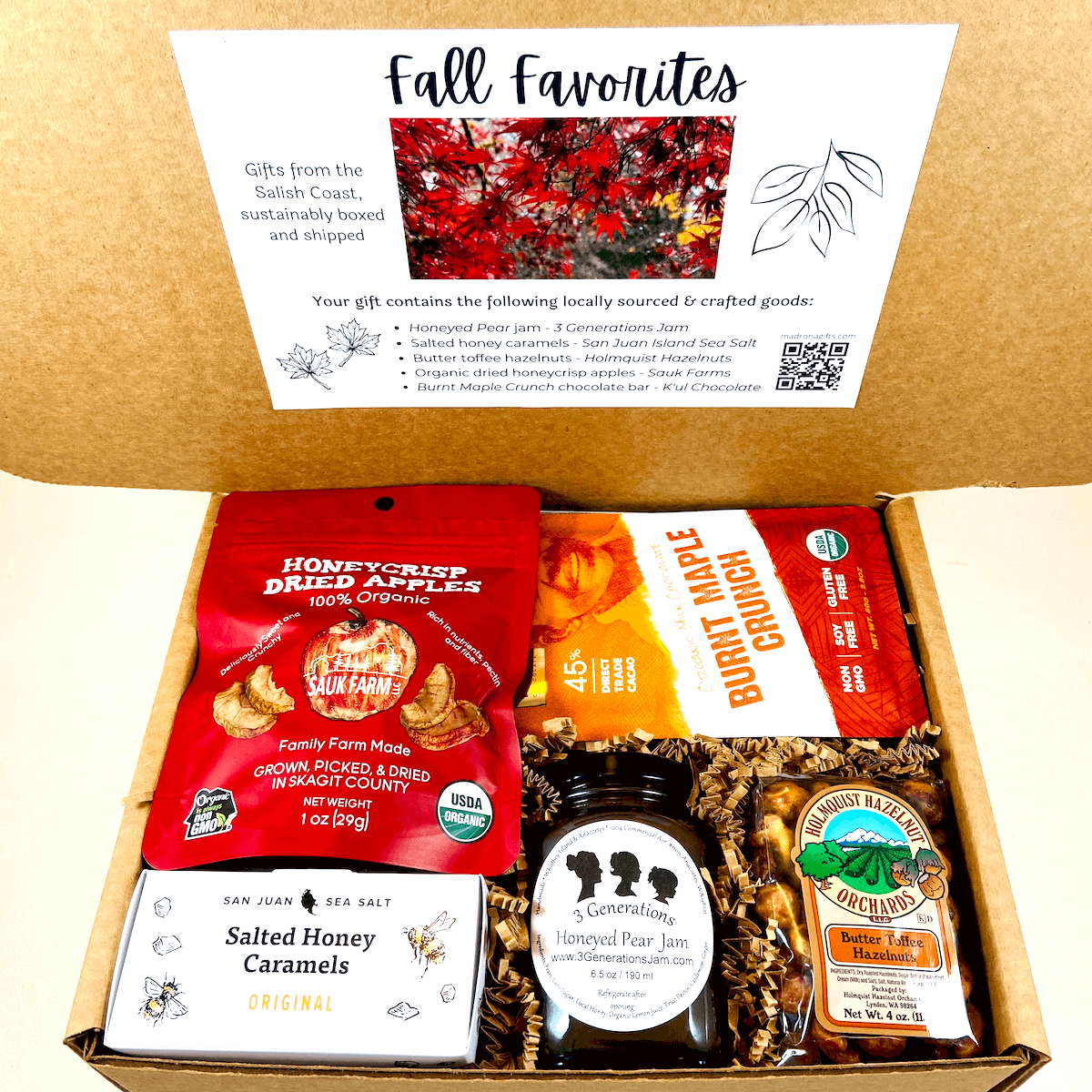 Fall themed goods in a branded mailer