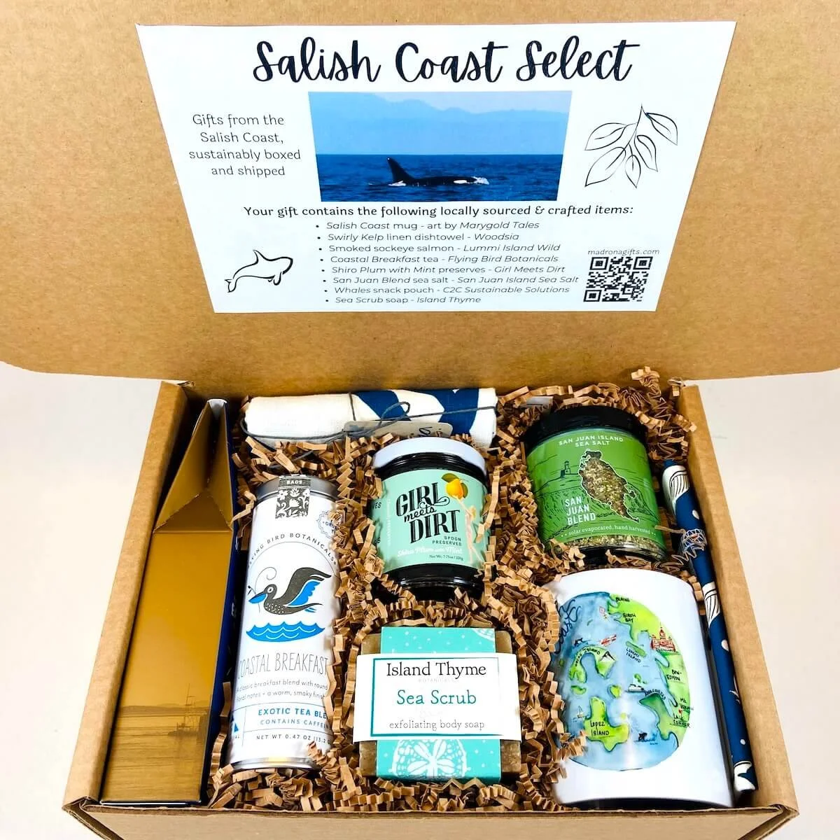 San Juan Island gift box ready for shipment