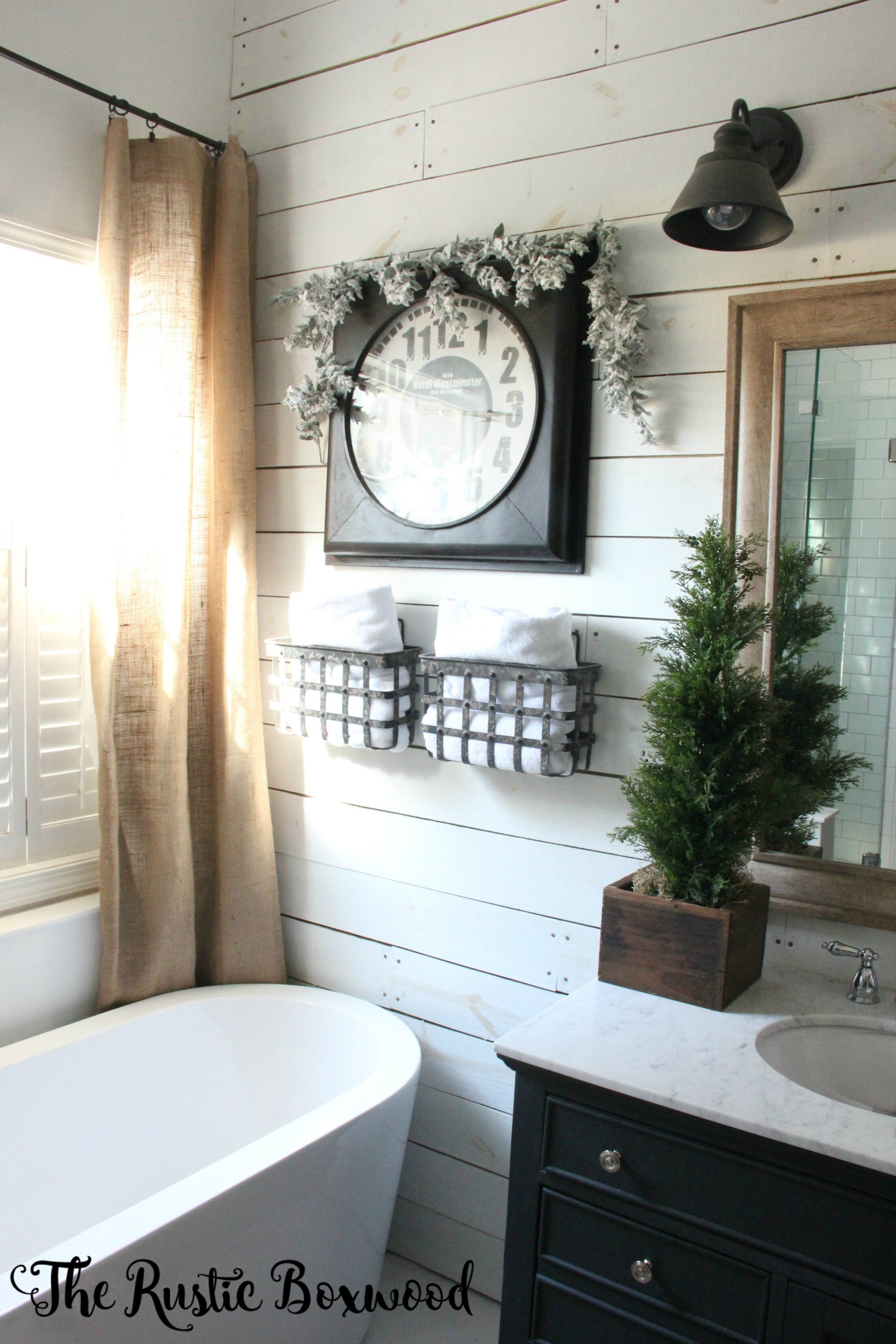 A Touch of Farmhouse Christmas in the Bathroom — The Rustic Boxwood