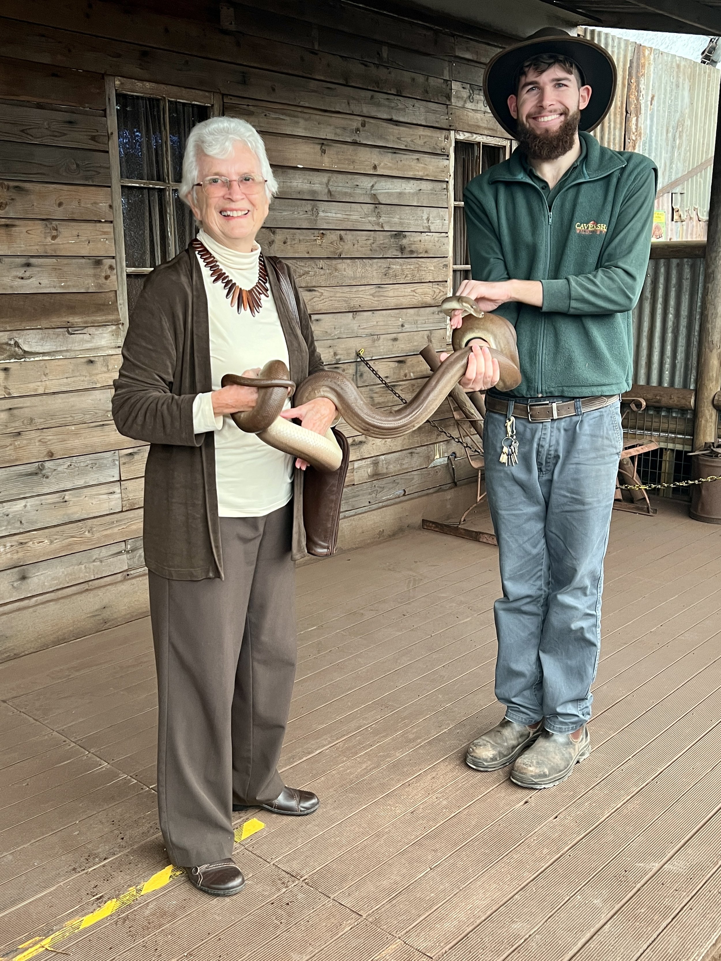 Friendly snake and my Mum