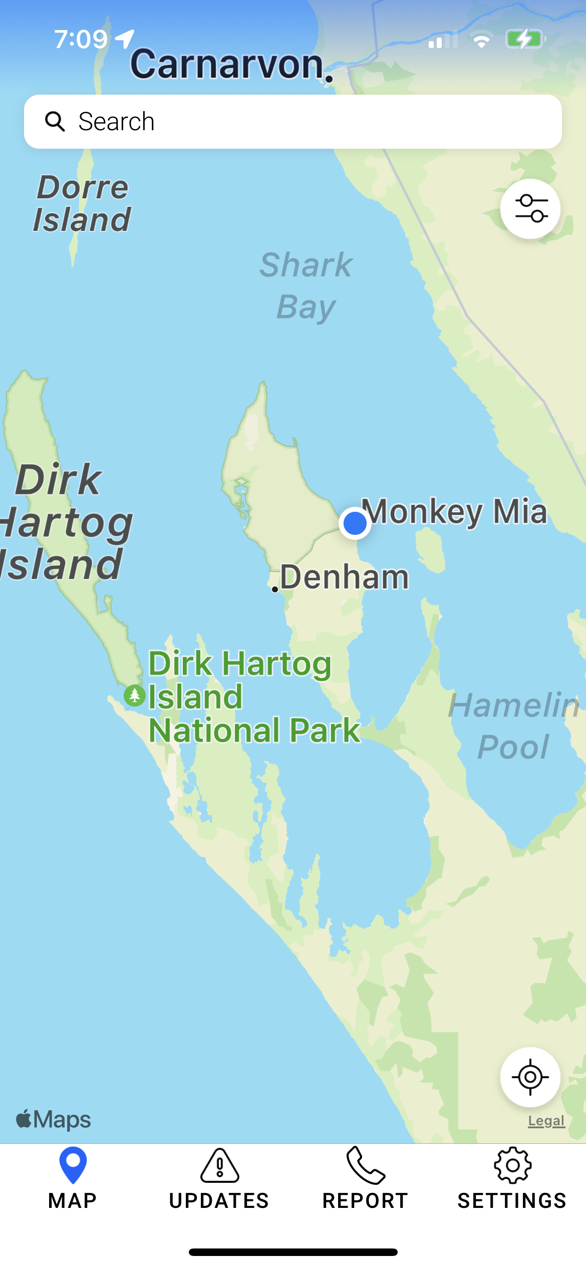 Map of Monkey Mia and Sharks Bay