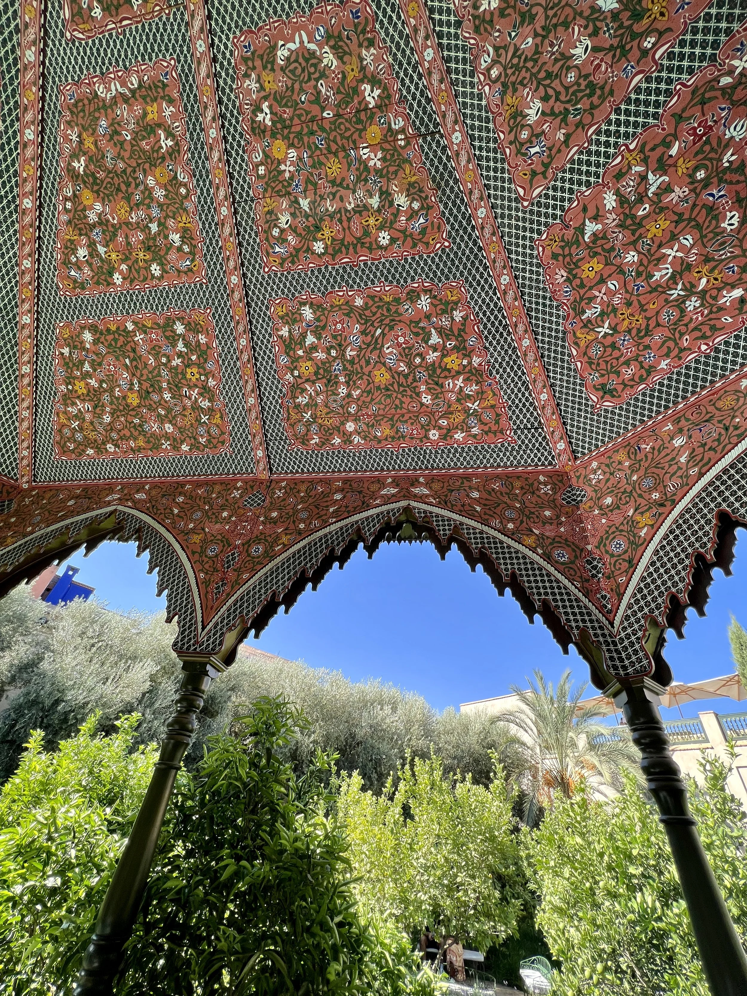 Gazebo painted ceiling artisan retreat small group travel morocco.JPG