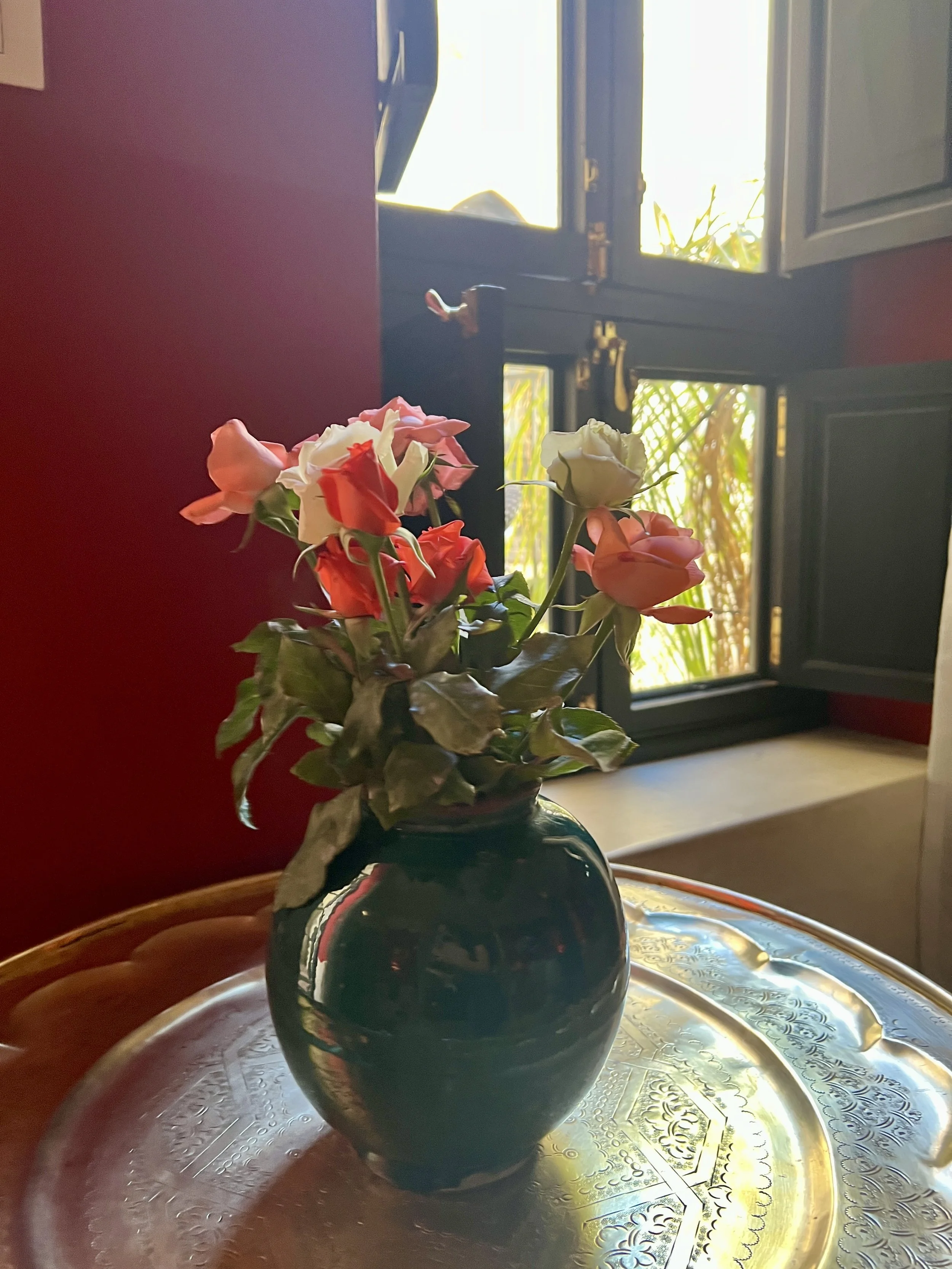 flowers in rooms for yoga retreat in Morocco.JPG