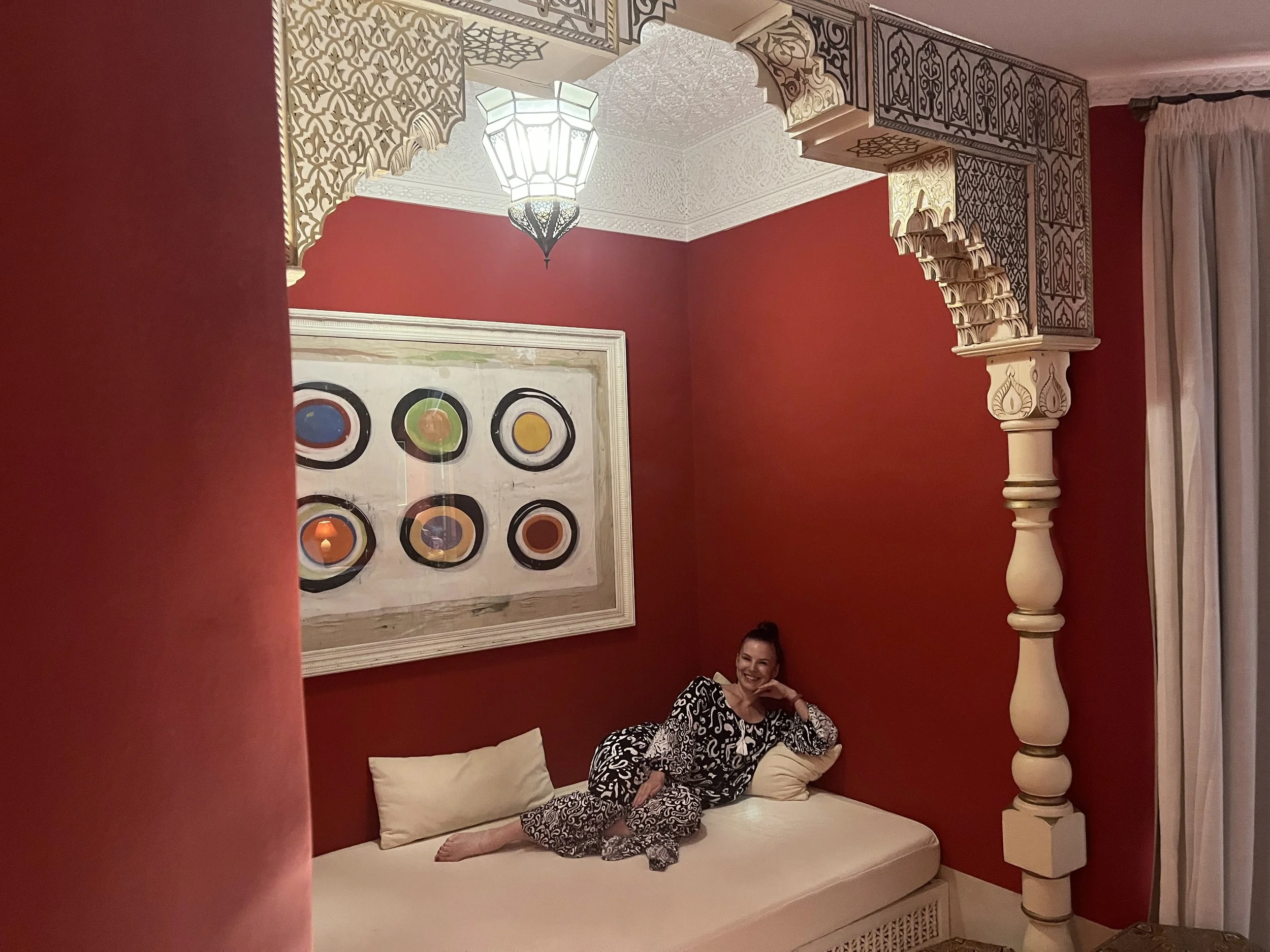 Relaxed after hammam in Marrakech on wellness retreat.JPG