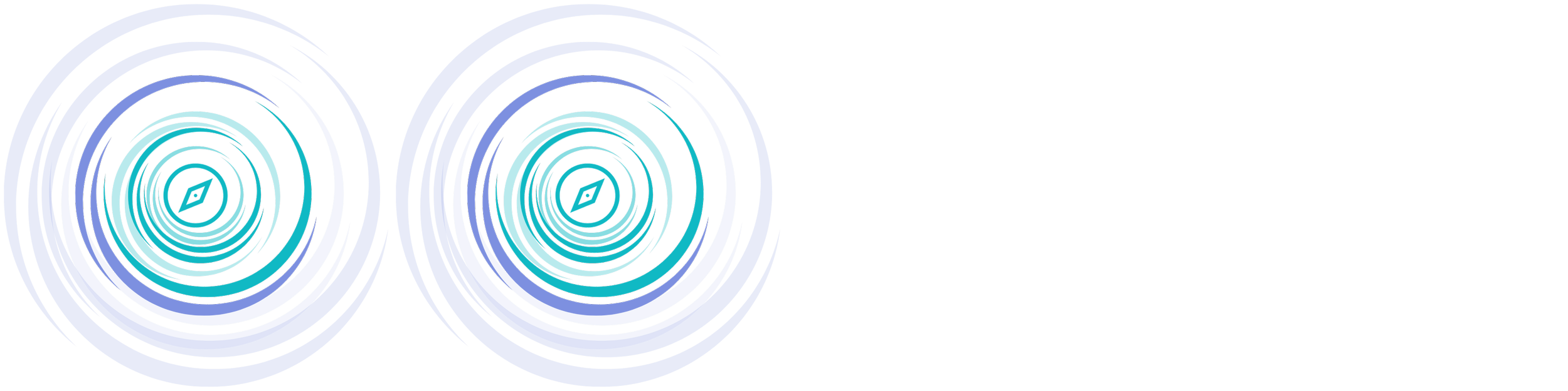 Abstract digital artwork with concentric circles and spirals in shades of blue, cyan, and black.