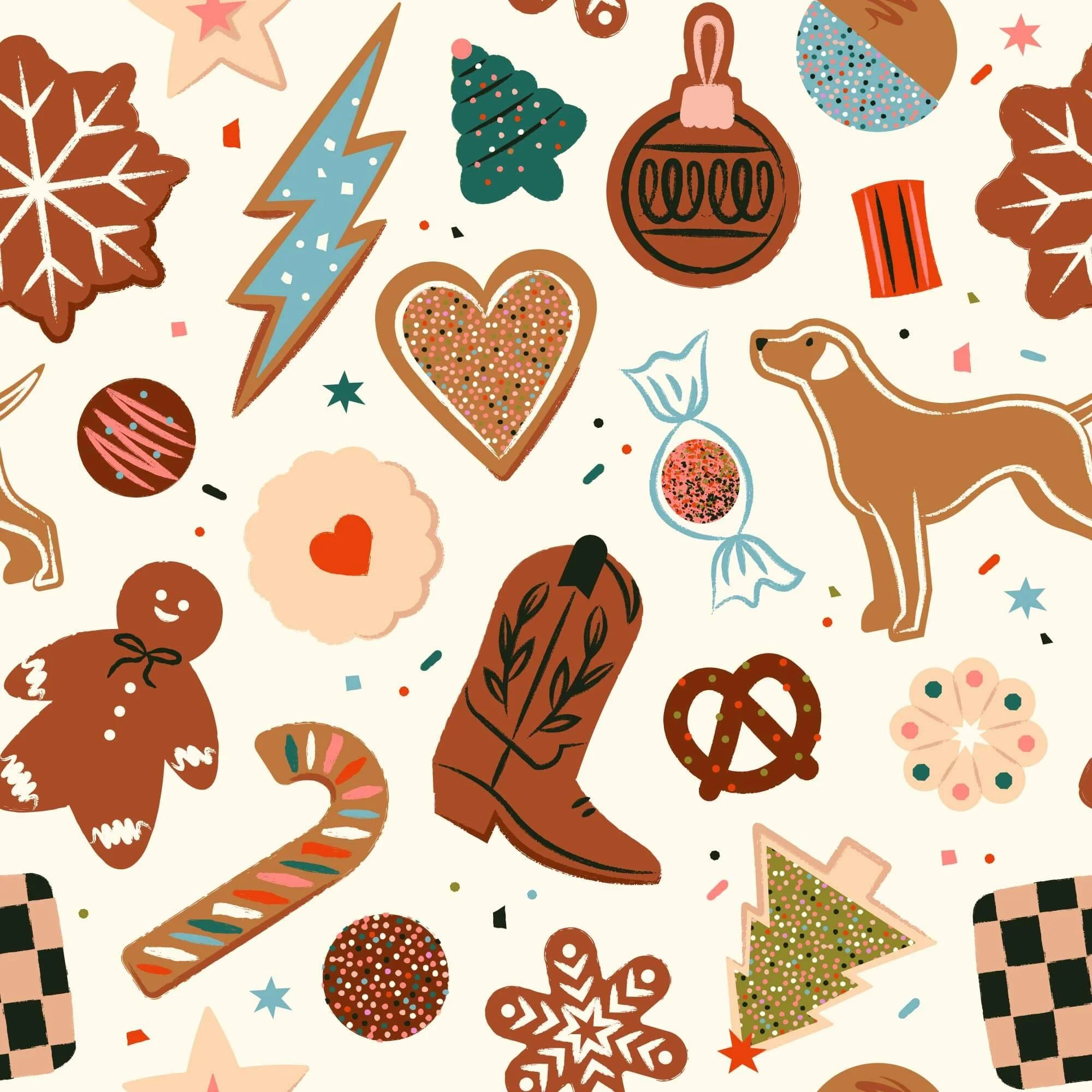 christmas cookie surface pattern