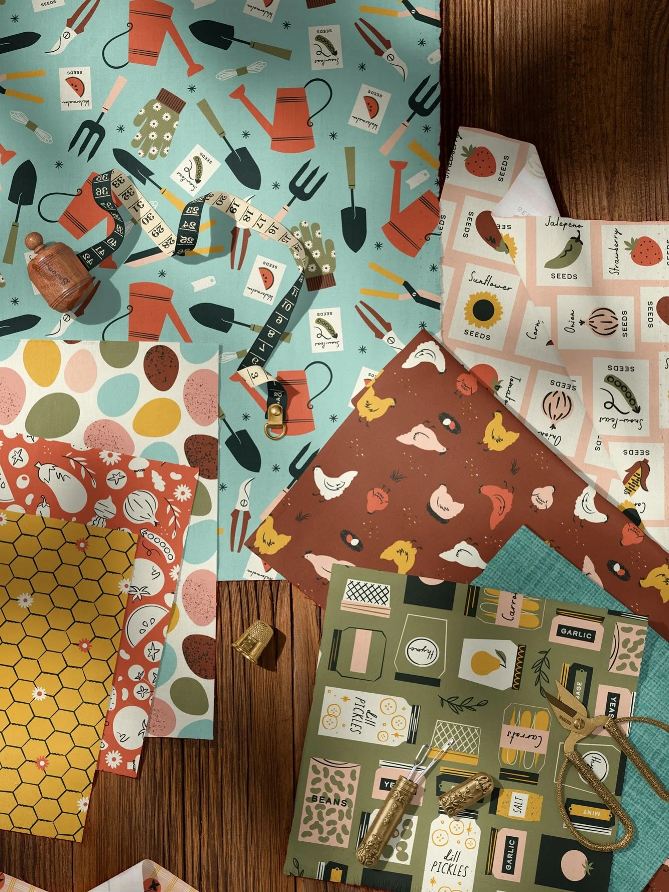 My Homestead Haven collection for @cloud9fabrics mocked up in all it&rsquo;s glory. It celebrates the simple joys of homestead life, from fresh eggs at sunrise to tender sprouts, with a mix of rustic charm and modern comfort. 👉 swipe to the end for 