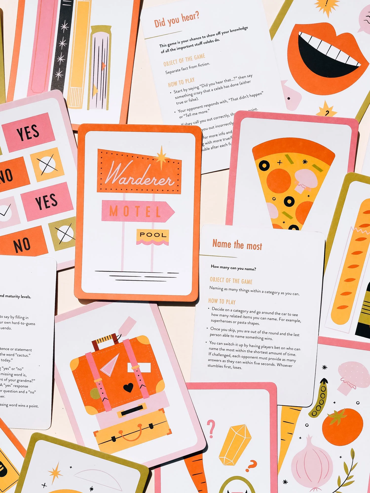 road trip games vintage illustrated card deck