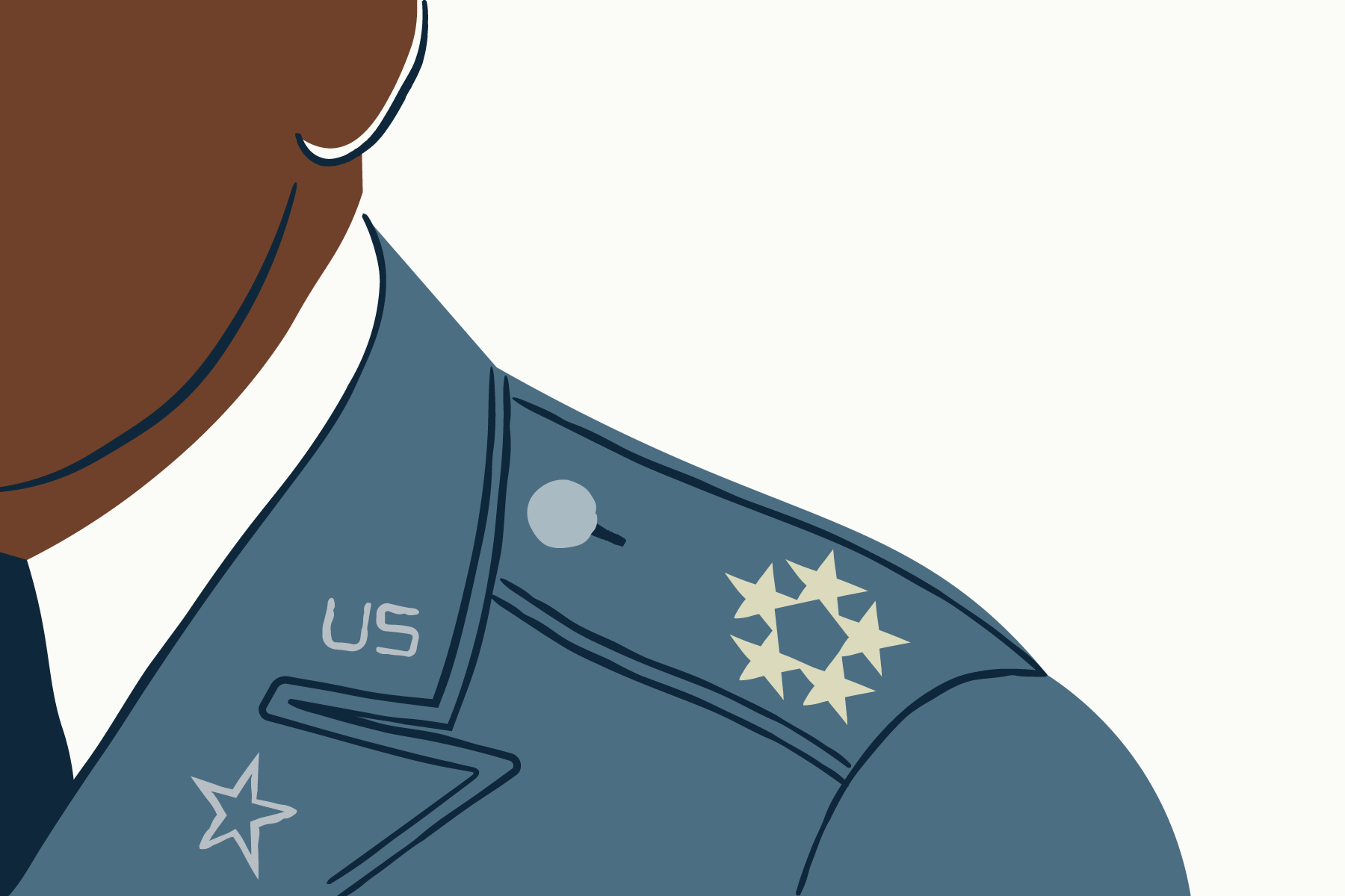austin texas portrait hand drawn illustration army uniform