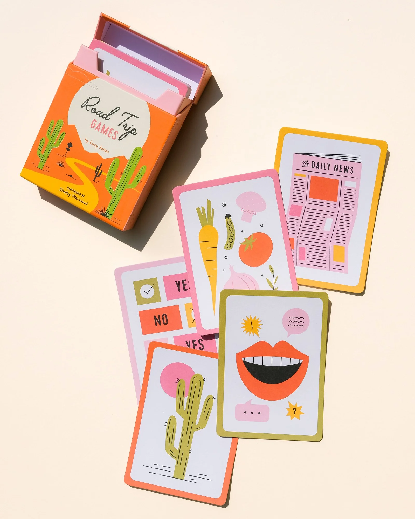 road trip games vintage illustrated card deck