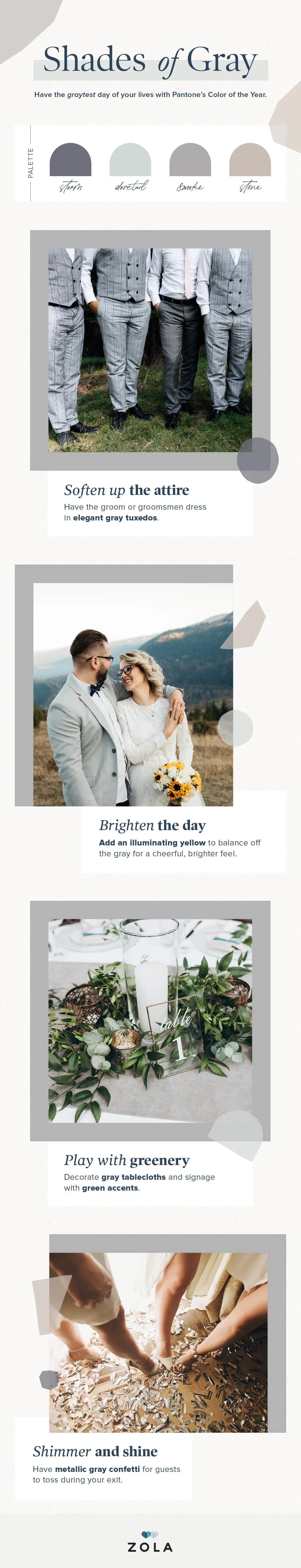 shades of grey wedding palette mood board