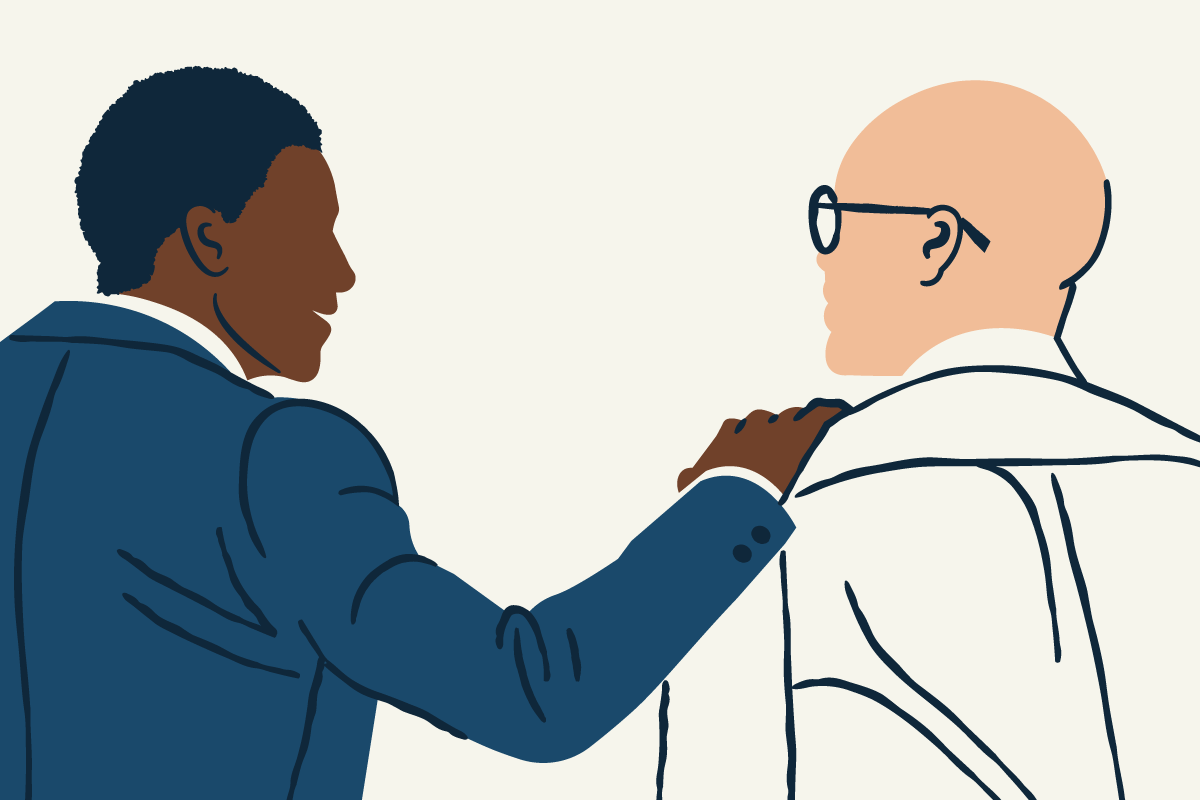 austin texas portrait hand drawn illustration two men