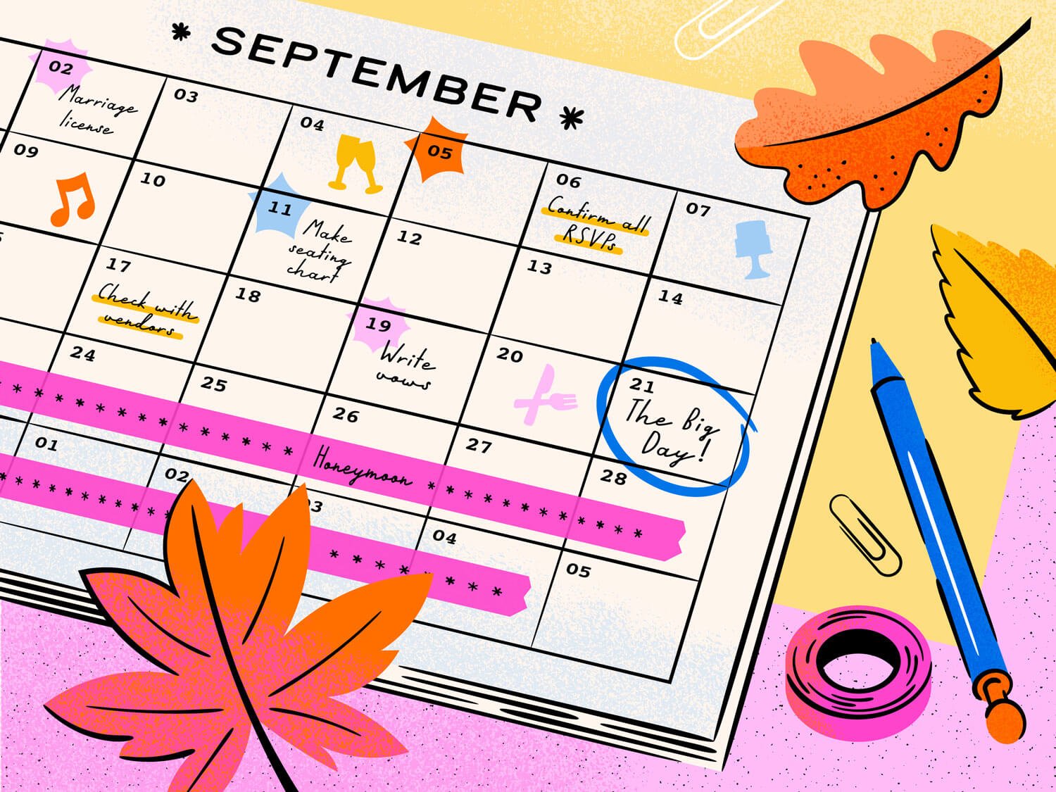 Here Are the Most Popular Wedding Dates of 2024, Based on Real Couples illustration