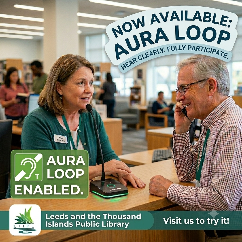 two people conversing with the help of our Aura Loop hearing device