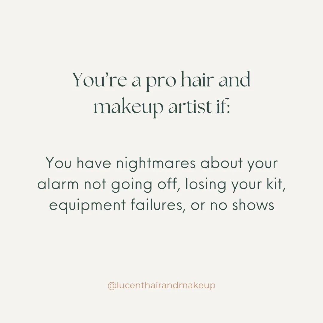 Hair and Makeup Artists - this one's for you!

Can you relate?? 😅

Feel free to share and add a comment with anything else that comes to mind! ❤️

______

#surreymakeupartist #londonmakeupartist #londonbridalmakeup #surreybridalmakeup #londonwedding