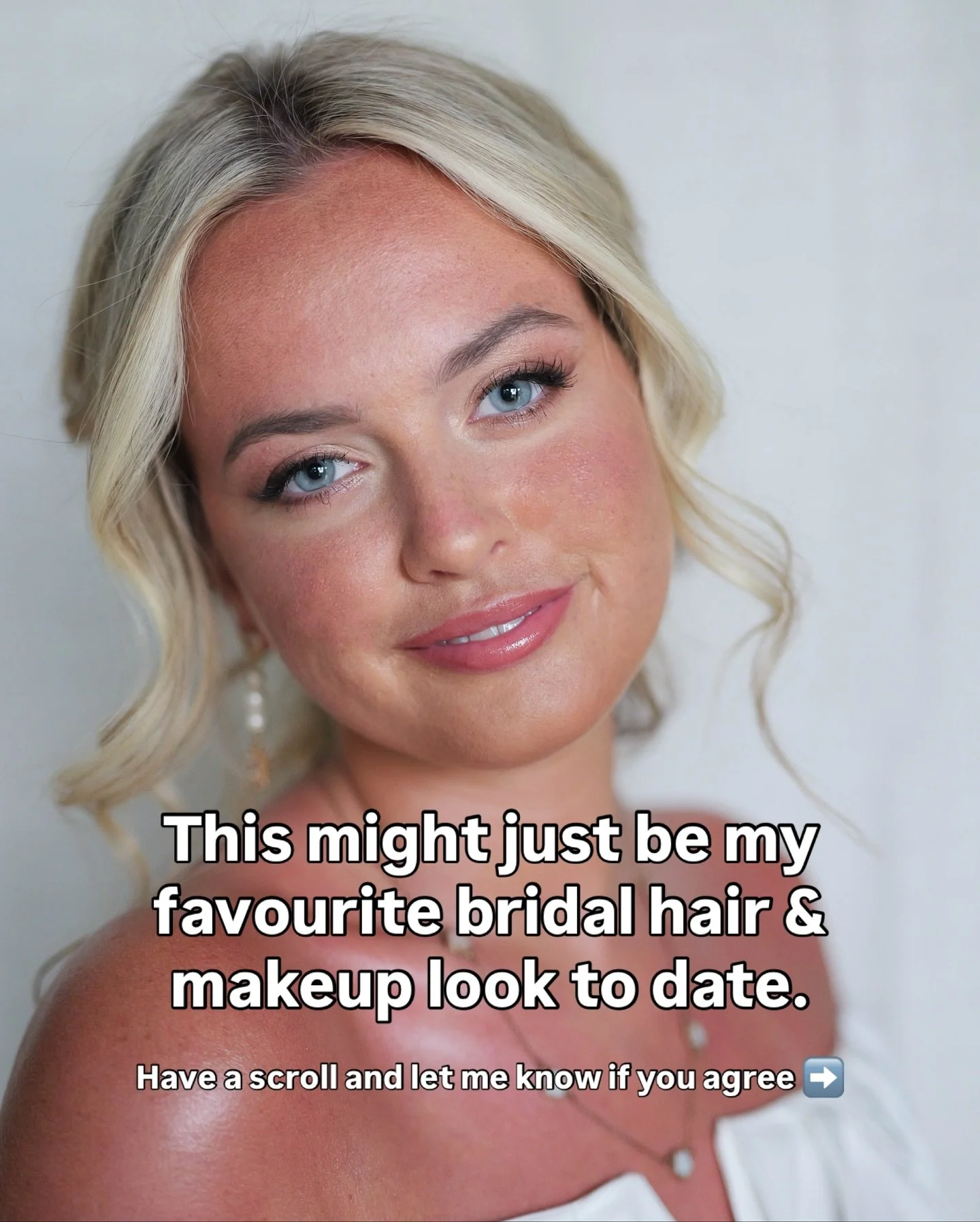 This one has everything I love about timeless bridal beauty.. You might want to save it for your wedding hair &amp; makeup inspo if you love a glowy, naturally enhancing look ❤️

Soft, romantic hair. A whisper of understated glam. That effortless &ld