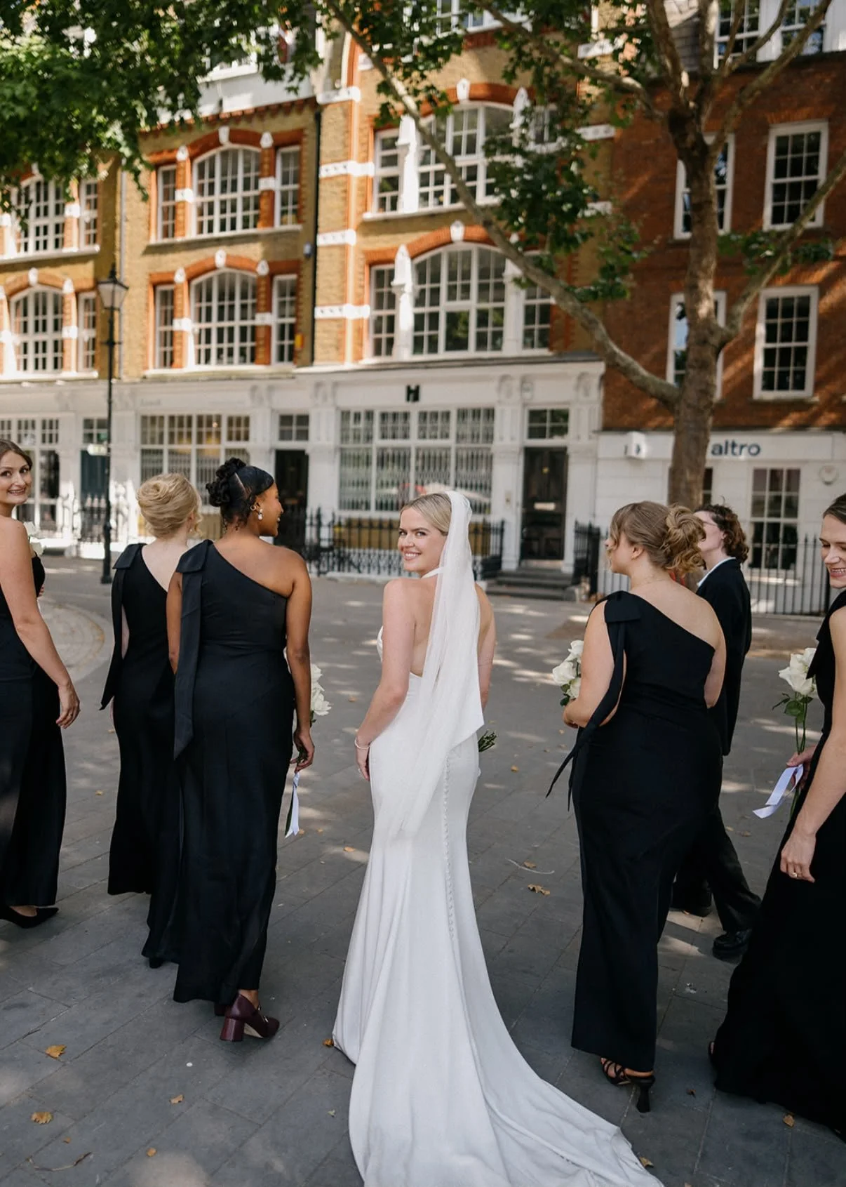 Bride with her bridesmaids in London