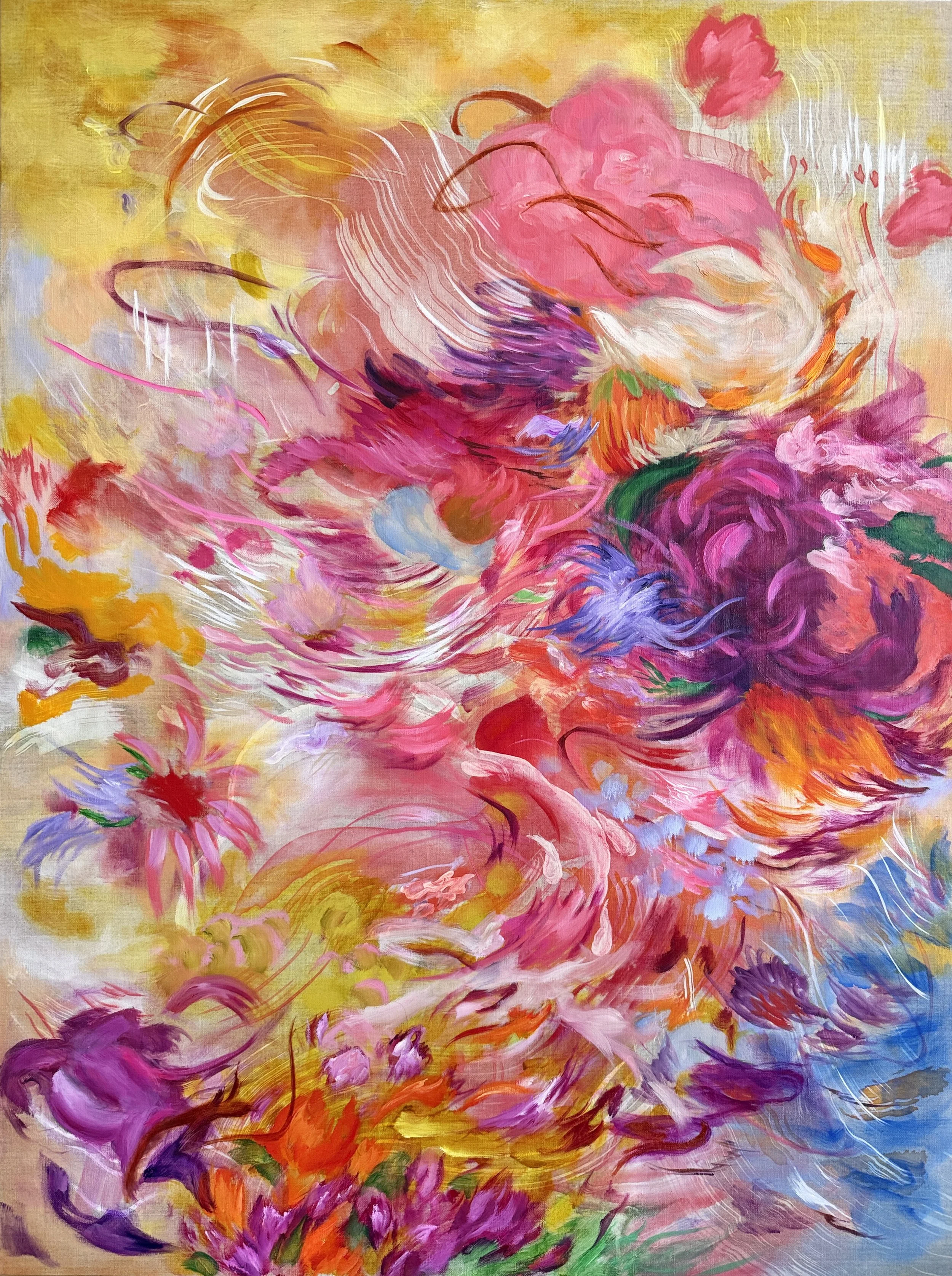 Conjuring: 30x40in, oil, acrylic on linen