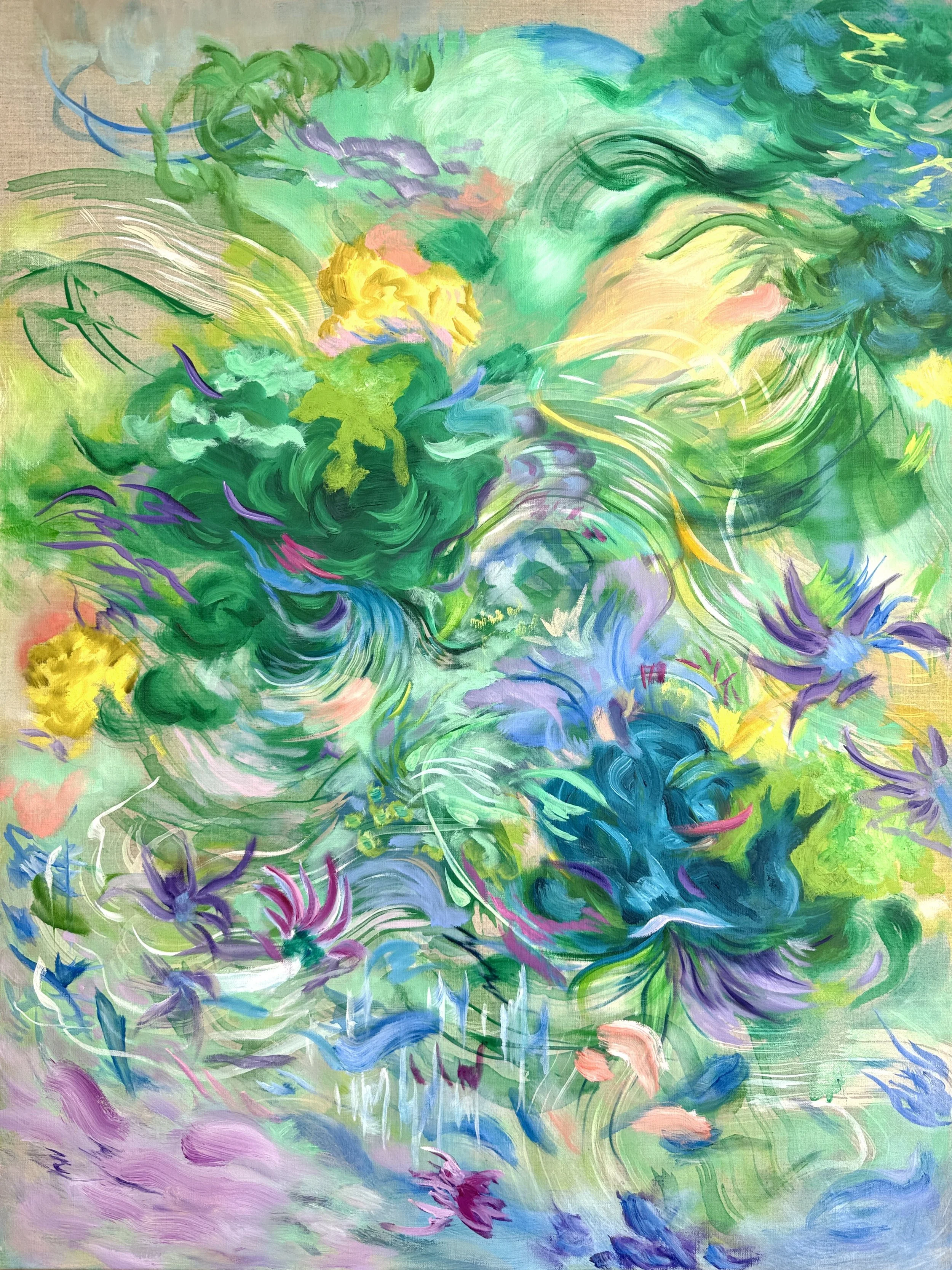 In the elements: 30x40in, oil, acrylic on linen
