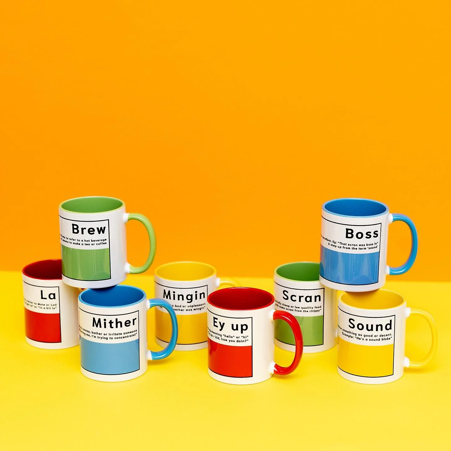 New gifts just added to the website!Northern slang phrases mugs.

Manchester, Liverpool, Yorkshire. We all have our little collection of slang phrases that quite often confuse anyone not from round &lsquo;ere. 

Introductory offer 
4 for the price of
