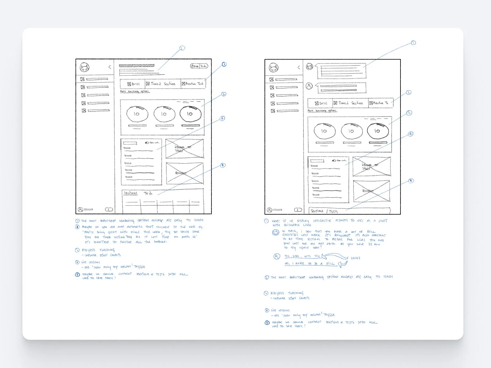 Sketching was especially useful at the earliest stages of screen design. It gave us a fast, low-cost way to explore multiple starting points, discuss ideas, identify trade-offs, and decide which directions were strong enough to move into prototyping 