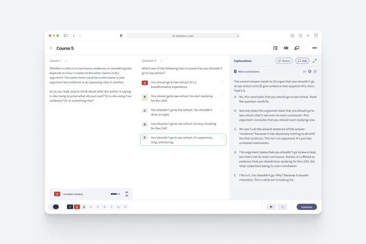 An online LSAT prep platform (2023)