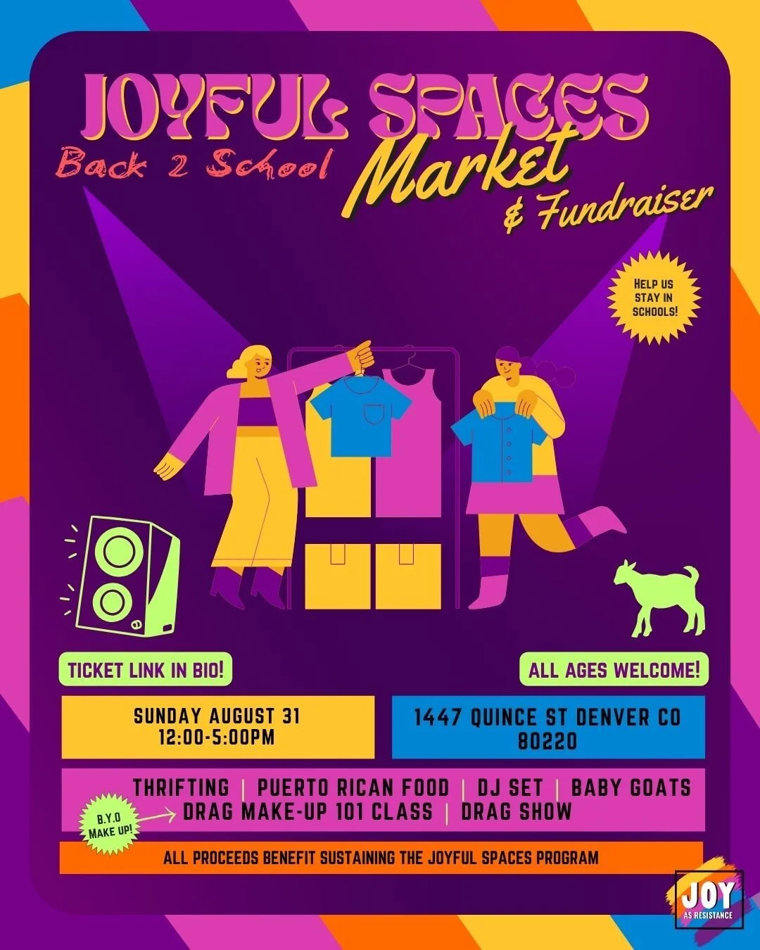 Joyful Spaces Back-to-School Market and Fundraiser