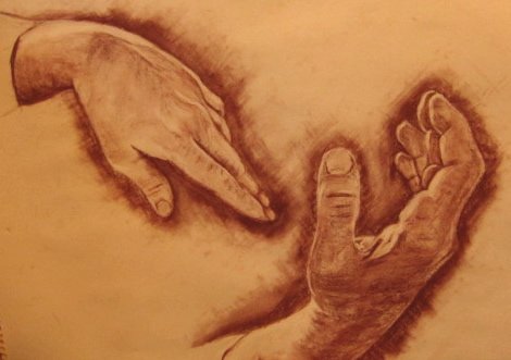 Adam's Hands  |
9” x 13” |
Conte Crayon on Paper |
2012