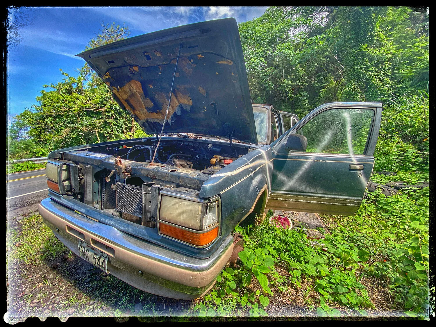  From AV Series (Abandoned Vehicle) on Napo’opo’o Road, Captain Cook, Hawai'i. Series not approved by Hawai'i Tourism Authority. 
