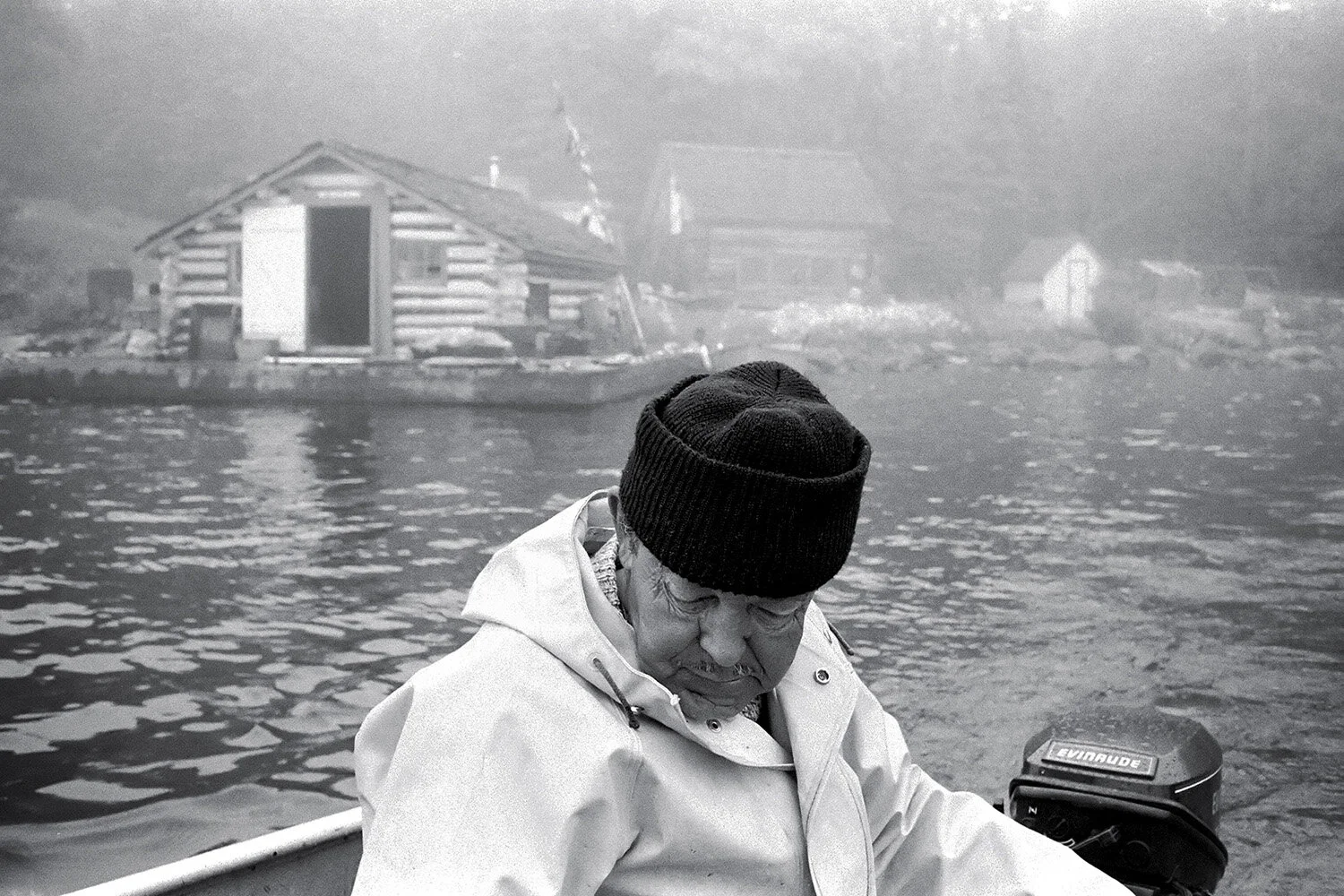  Black&White of fisherman leaving Edisen Fishery in Isle Royale NP in Michigan from story on Last Fisherman of Isle Royale. 