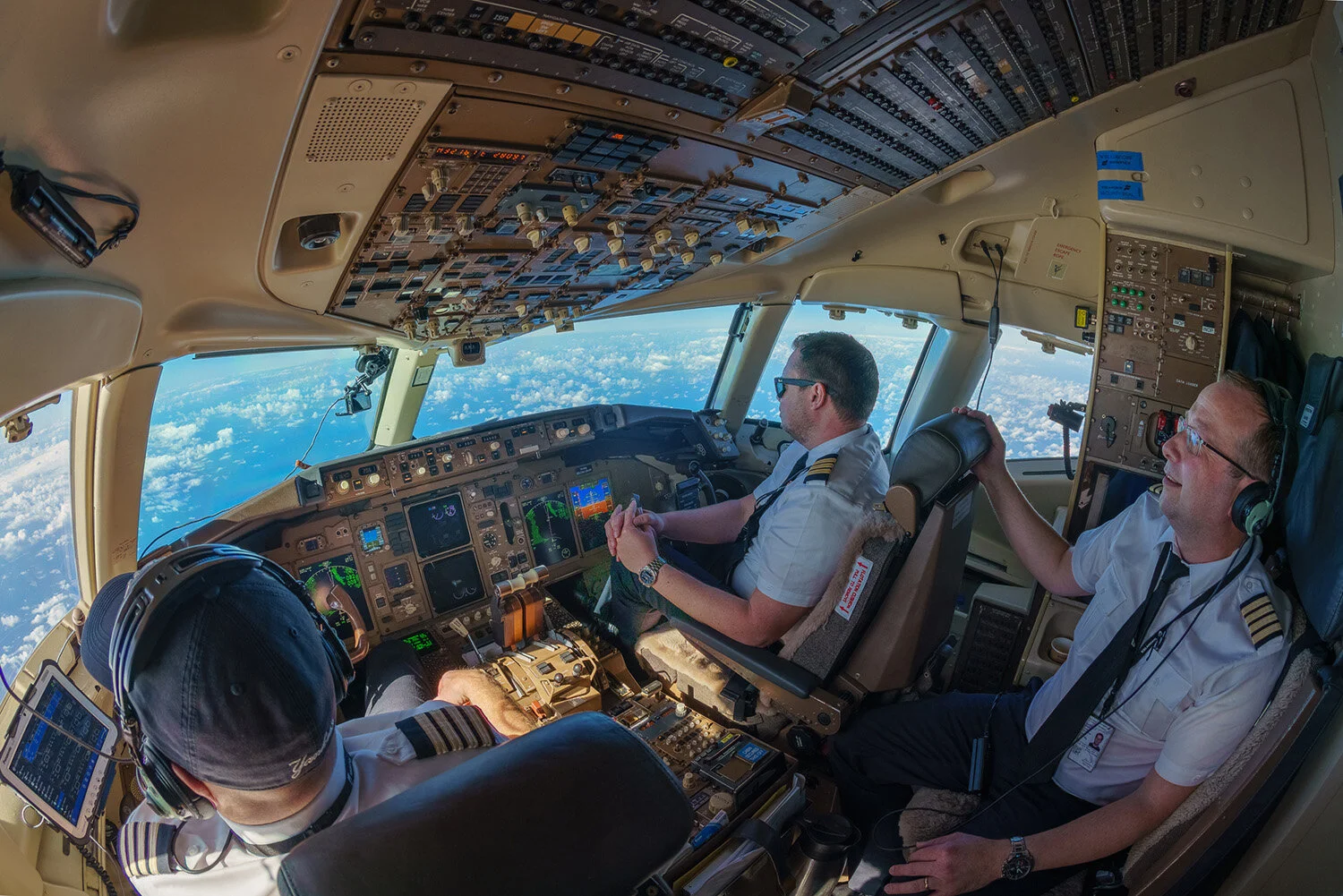  757-200 cockpit view somewhere over eastern Mediterranean.  