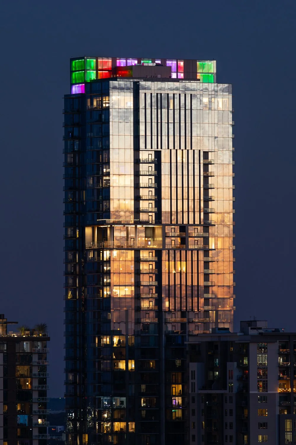 Christmas Lights on 70 Rainey Street Building, Austin, Texas