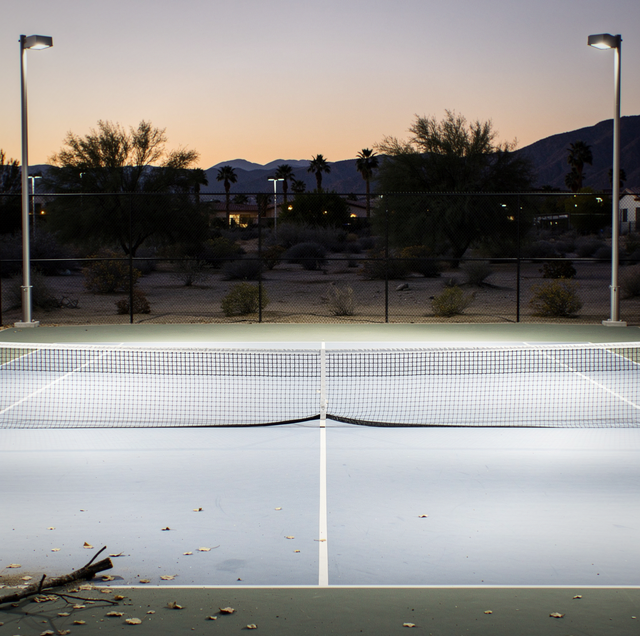 Tennis player losing sight of ball under bright court lights