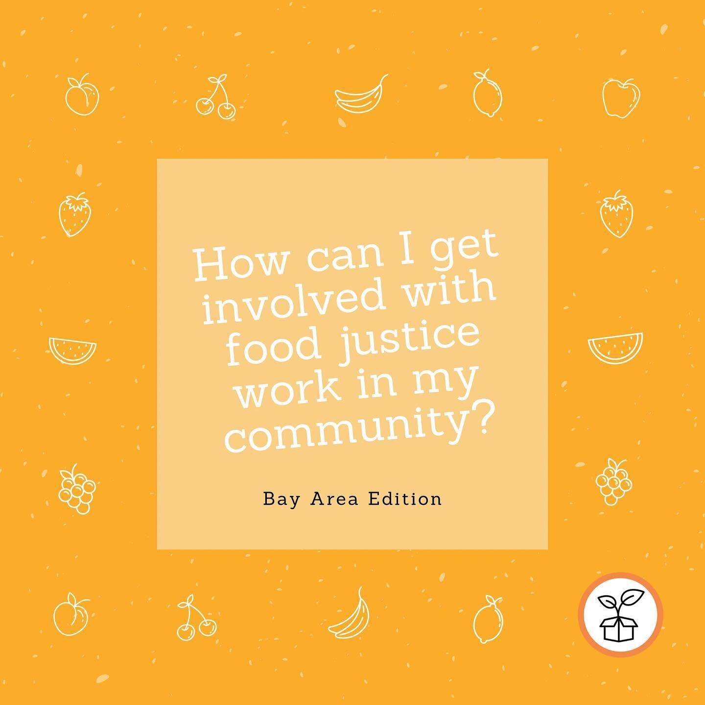 Are you curious about how you can get involved with food justice work?🤔Look no further! We&rsquo;ve highlighted some amazing groups in the Bay Area that are working to combat food insecurity in their own community🧡 There are also plenty of great or