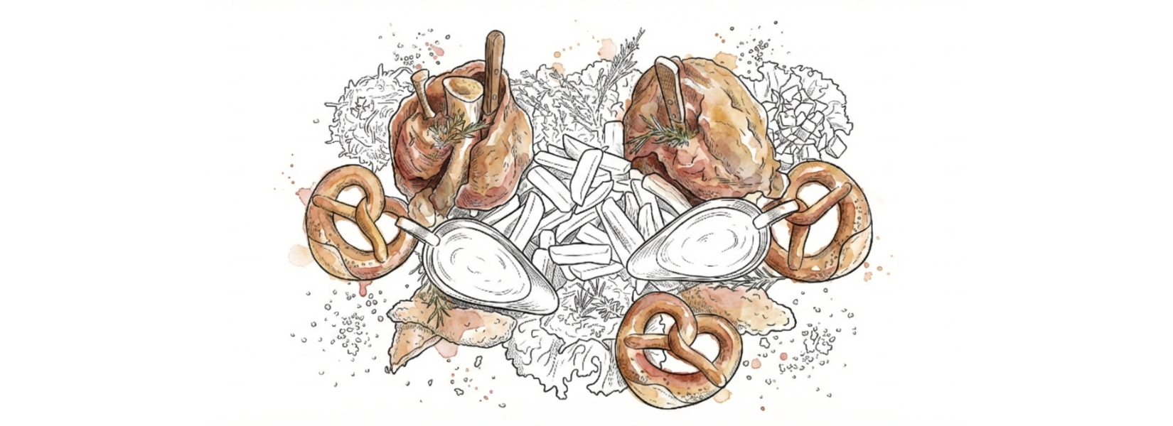 Illustration Partyplatte Krosse Haxen