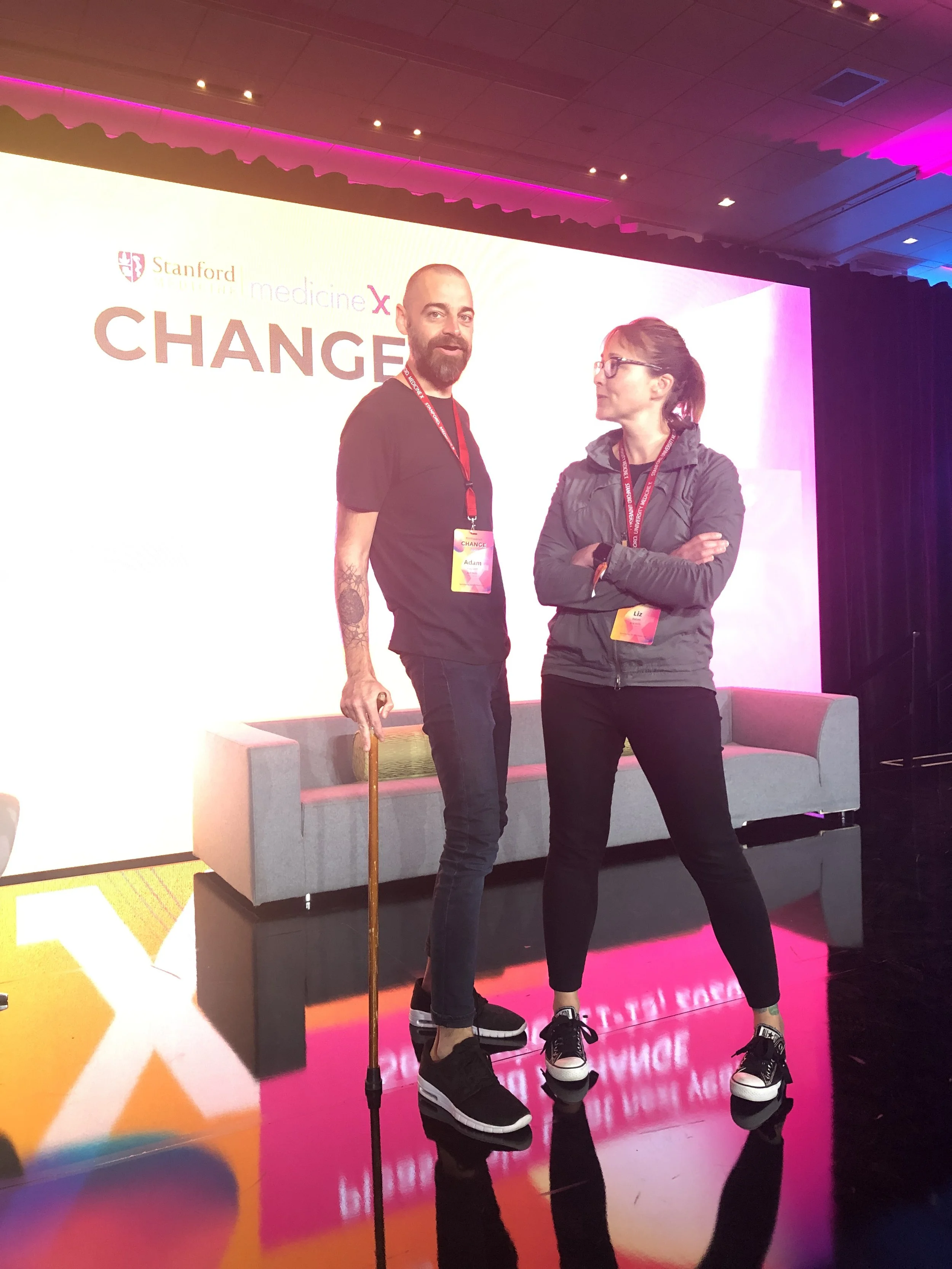 Adam Hayden and Liz Salmi at the Stanford Medicine X meeting.