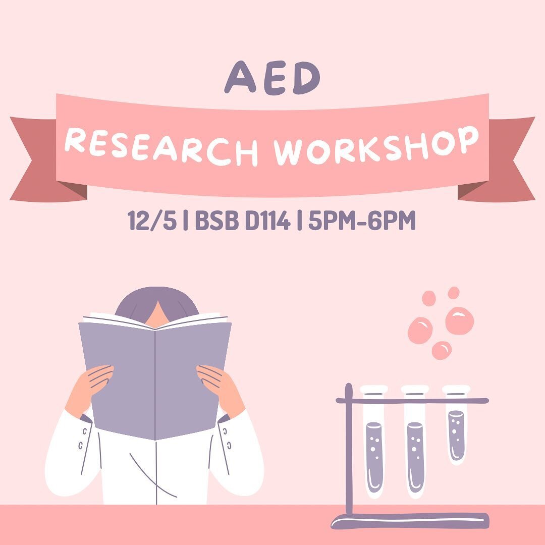 Our upcoming research workshop is a great opportunity to learn more about research and research involvement! Be sure to stop by!