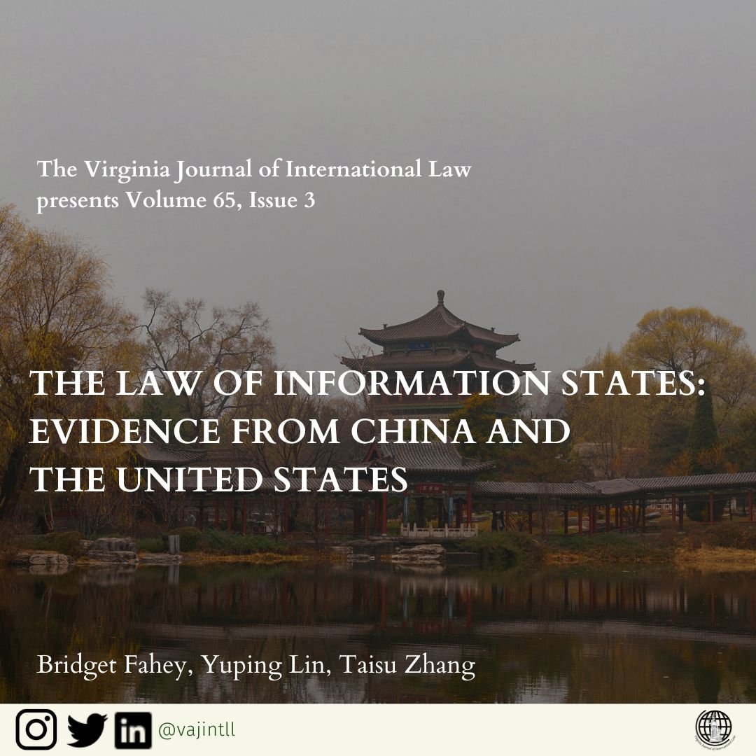 VJIL presents Volume 65, Issue 3! You can read the latest article by Bridget Fahey, Yuping Lin, &amp; Taisu Zhang, linked in our bio:
.
.
.
&quot;Government could not function&mdash;legally, administratively, or politically&mdash;without producing in