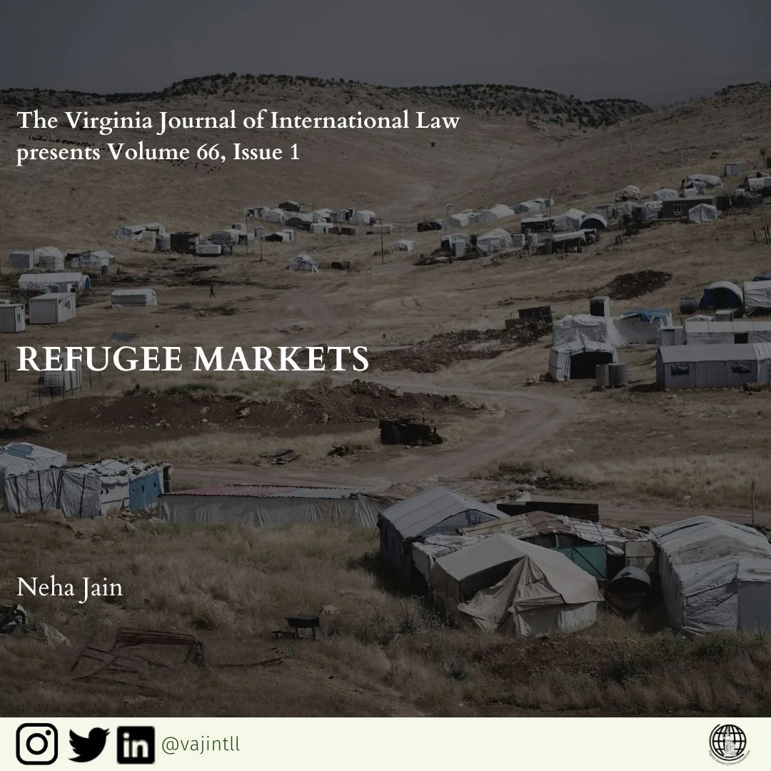 VJIL presents Volume 66, Issue 1! You can read the latest article by Neha Jain, linked in our bio:
.
.
.
"Recent years have seen millions of people displaced by major environmental and political upheavals around the world. Yet anti-immigration s
