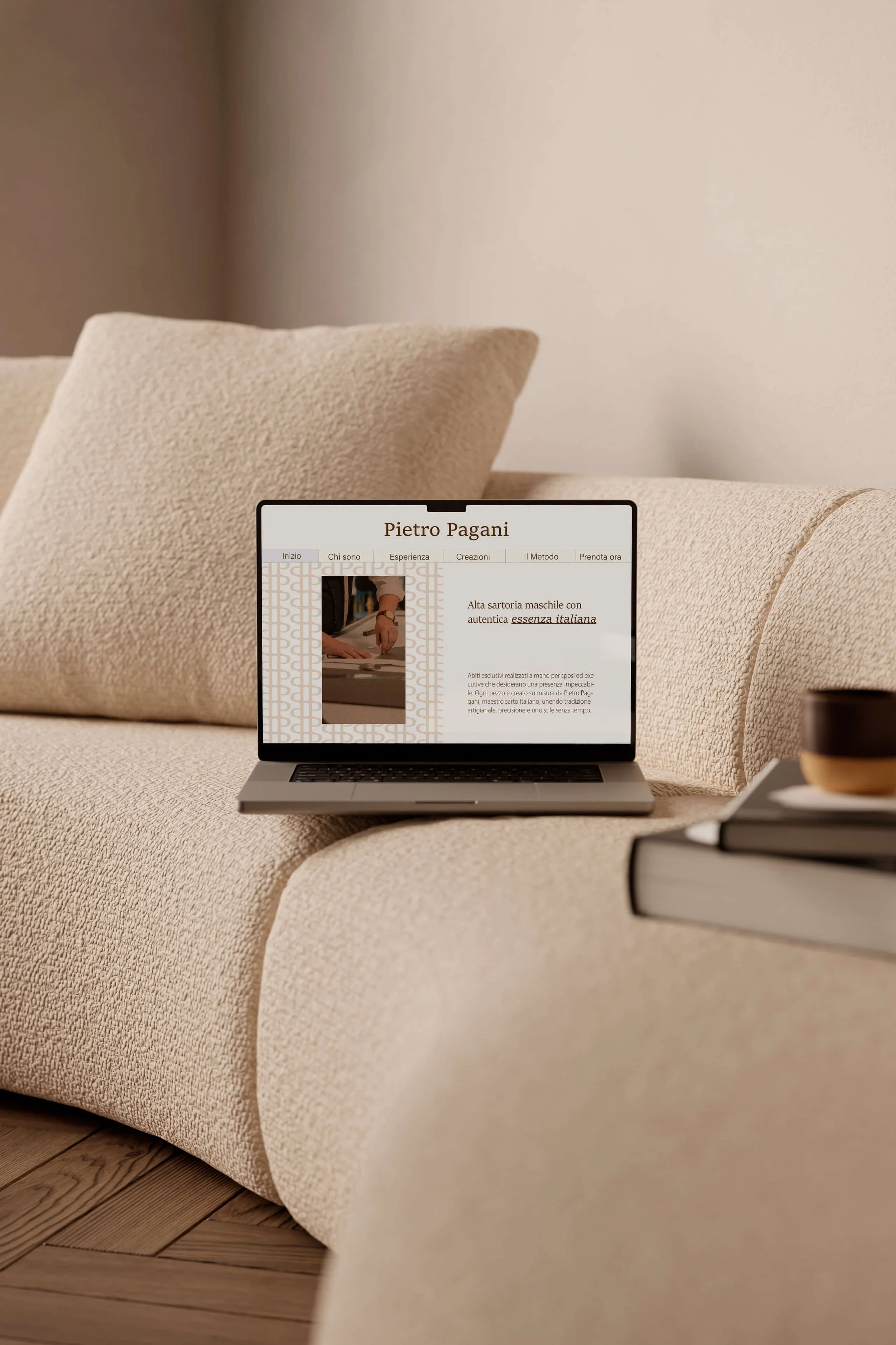 Home interface mockup for Pietro Paganni’s website.