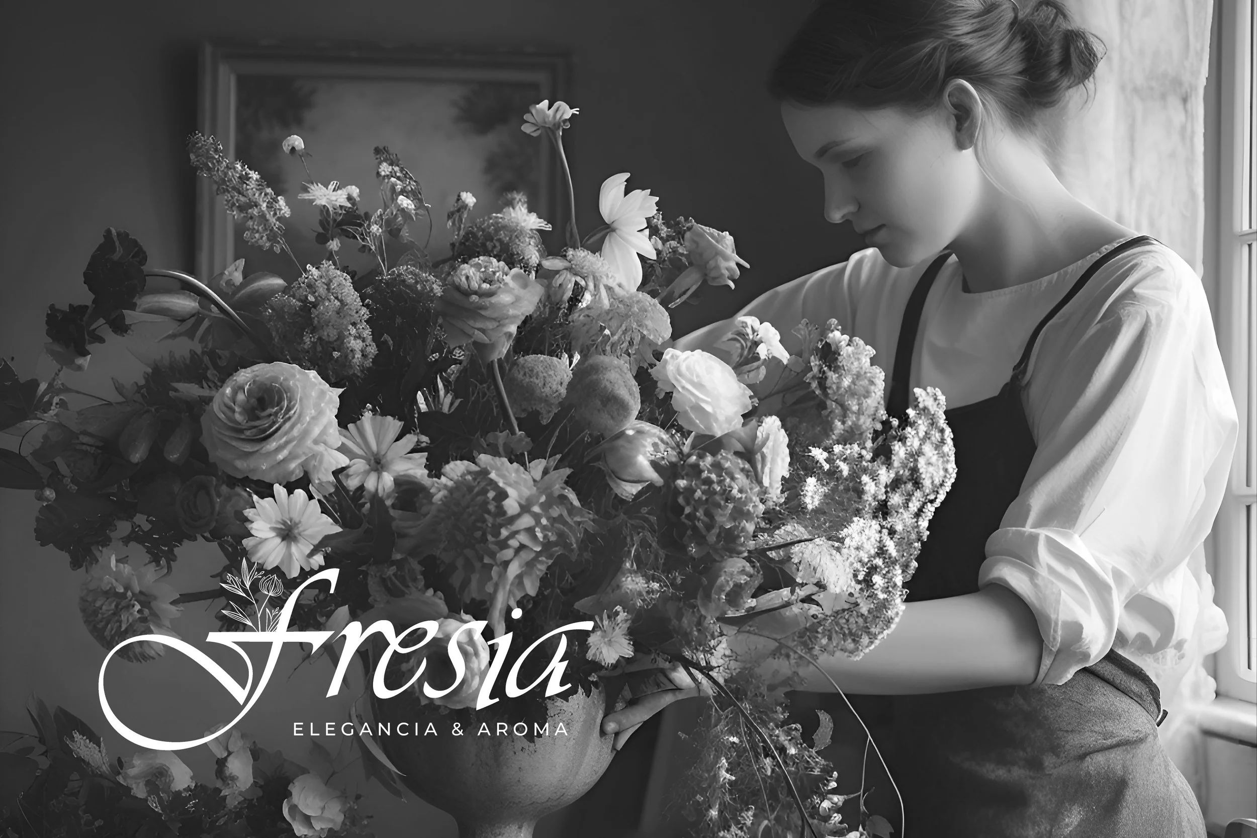 Brand identity and visual direction for Fresia, a floral brand connecting origin, emotion and everyday beauty
