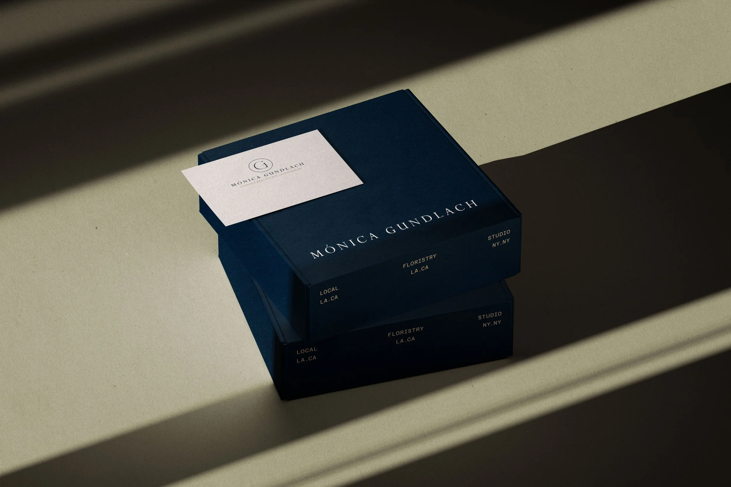 Brand visuals and digital assets created for Mónica Gundlach, a real estate personal brand designed to communicate trust, professionalism and approachability