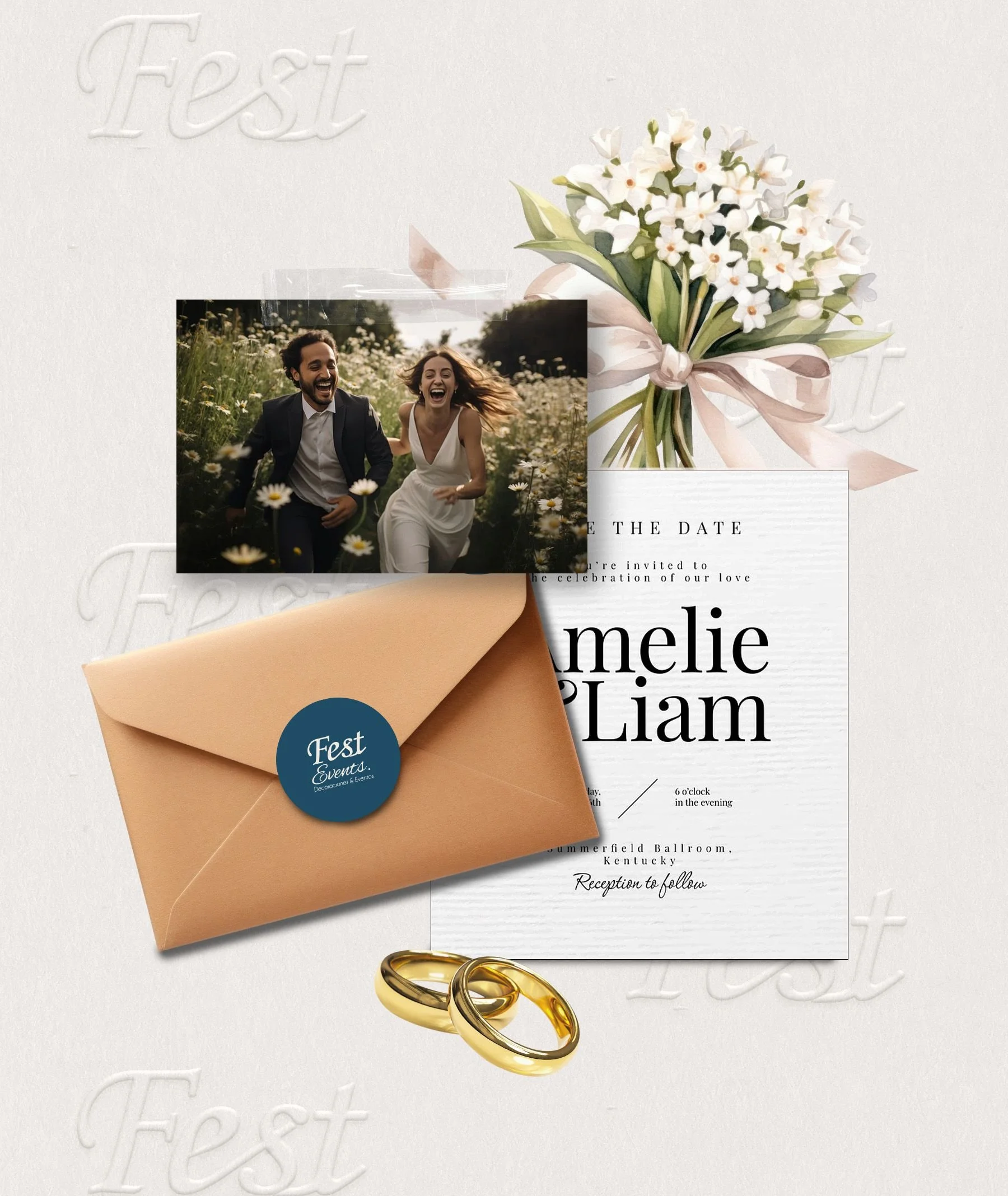 Creative project for Fest Events, a luxury wedding and event styling brand