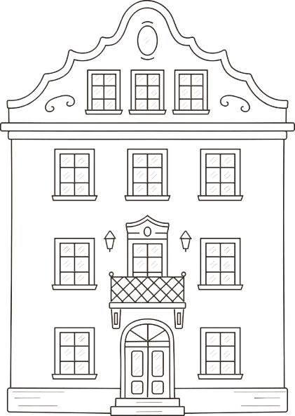 Illustration representing the creative house and its digital home, a space for clarity, creativity and thoughtful work