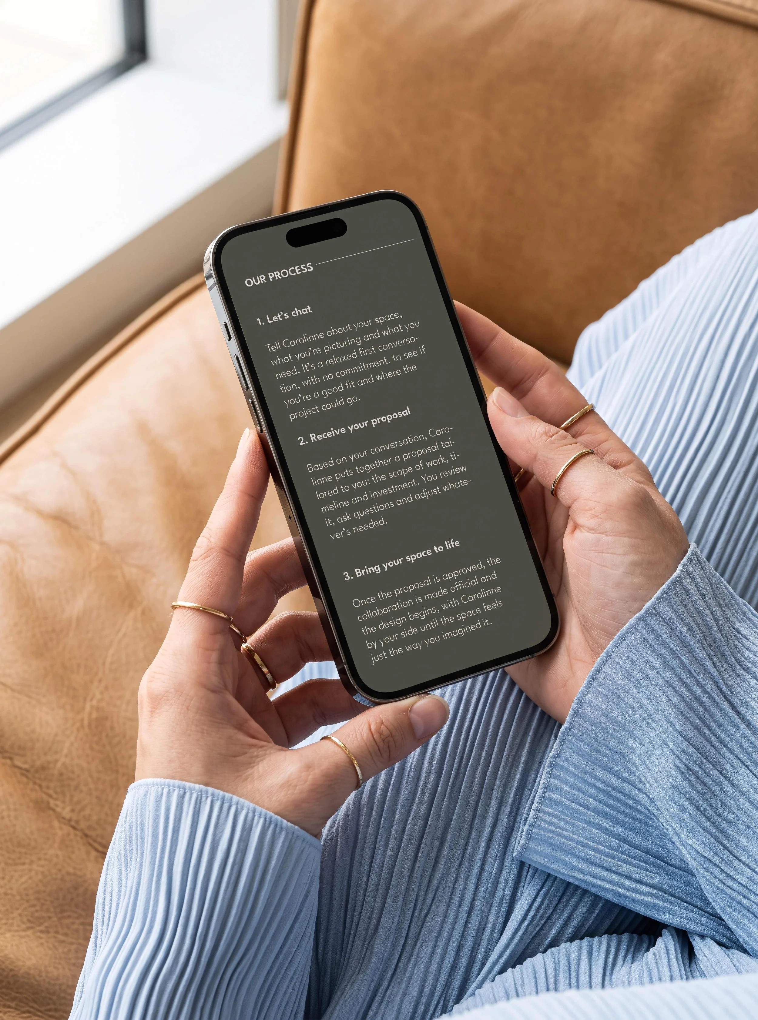 Mobile view of Altrum's design process page on a smartphone.