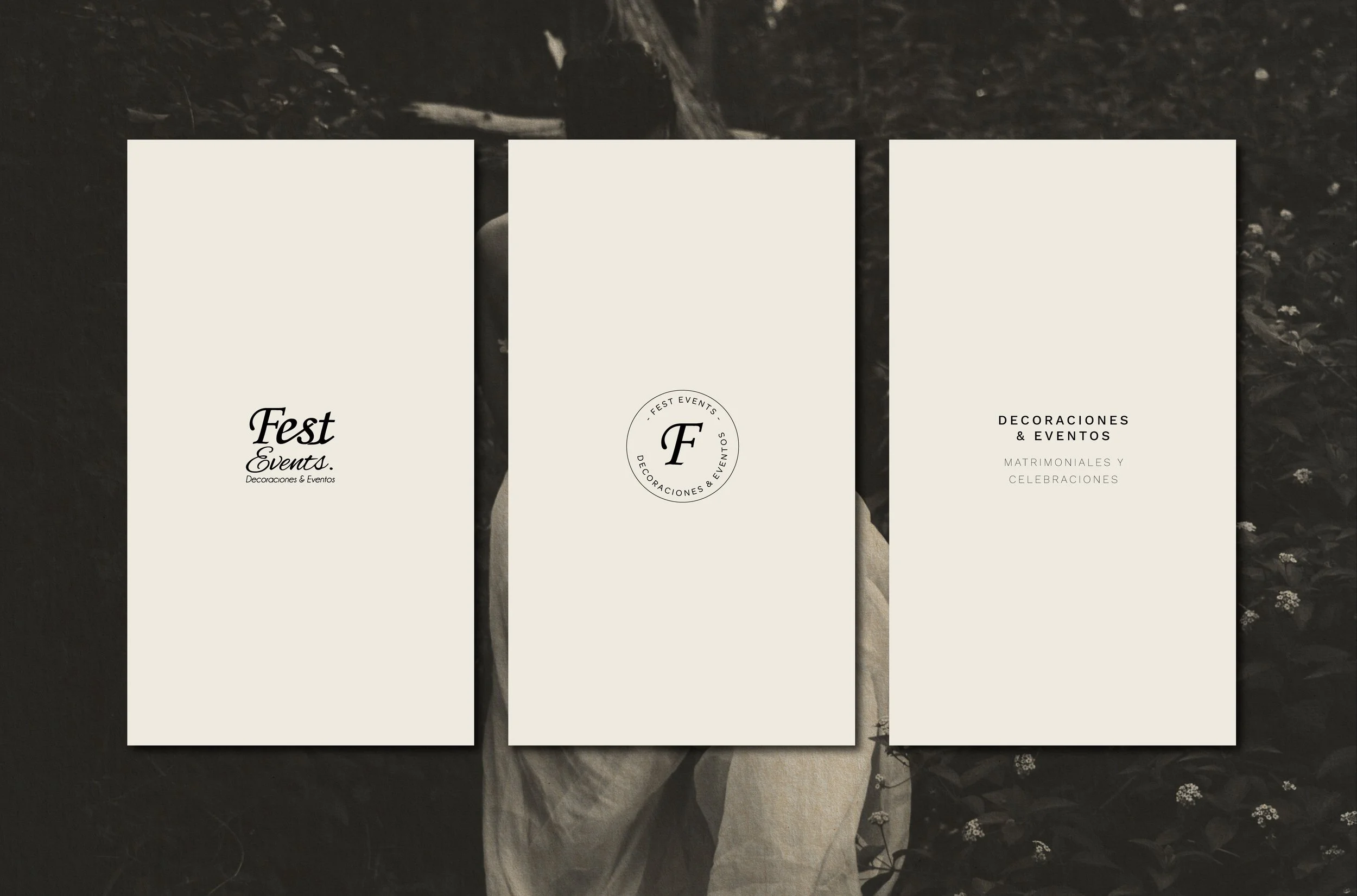 Visual outcomes from a strategic creative project for Fest Events, a luxury wedding and event styling brand