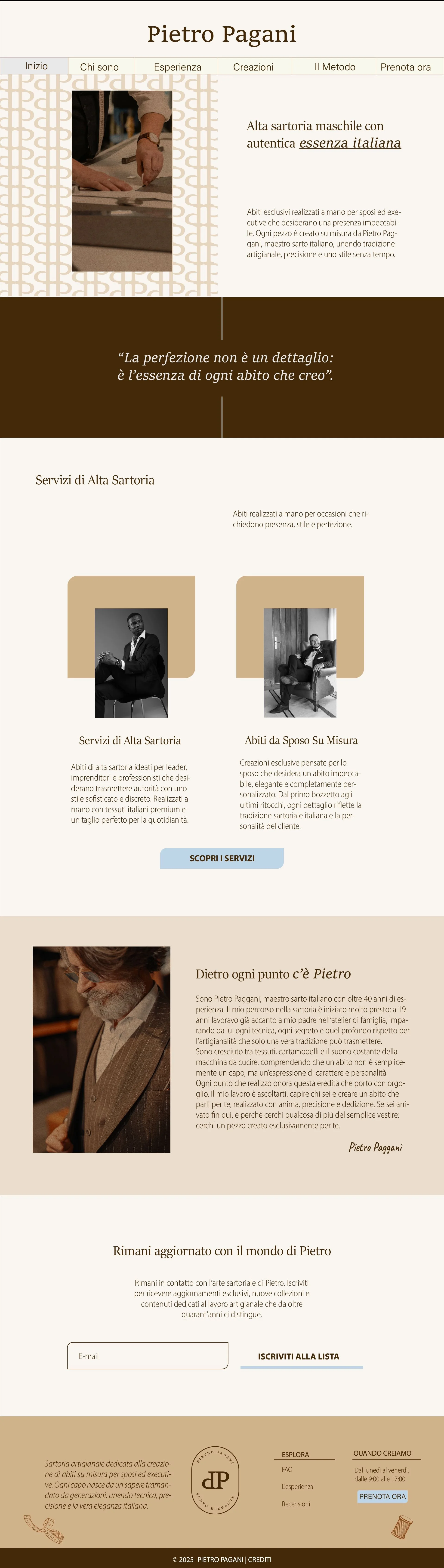 Brand visuals and digital assets created for Pietro Pagani, an Italian haute couture tailor specialising in made-to-measure craftsmanship