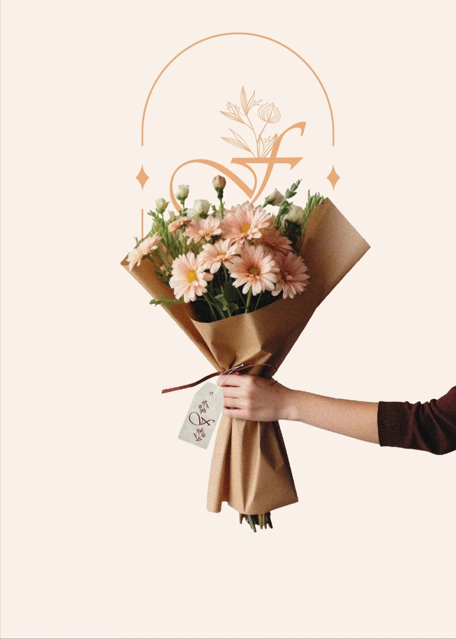 Brand identity applications and visual mockups for Fresia, a floral brand rooted in heritage and contemporary expression.