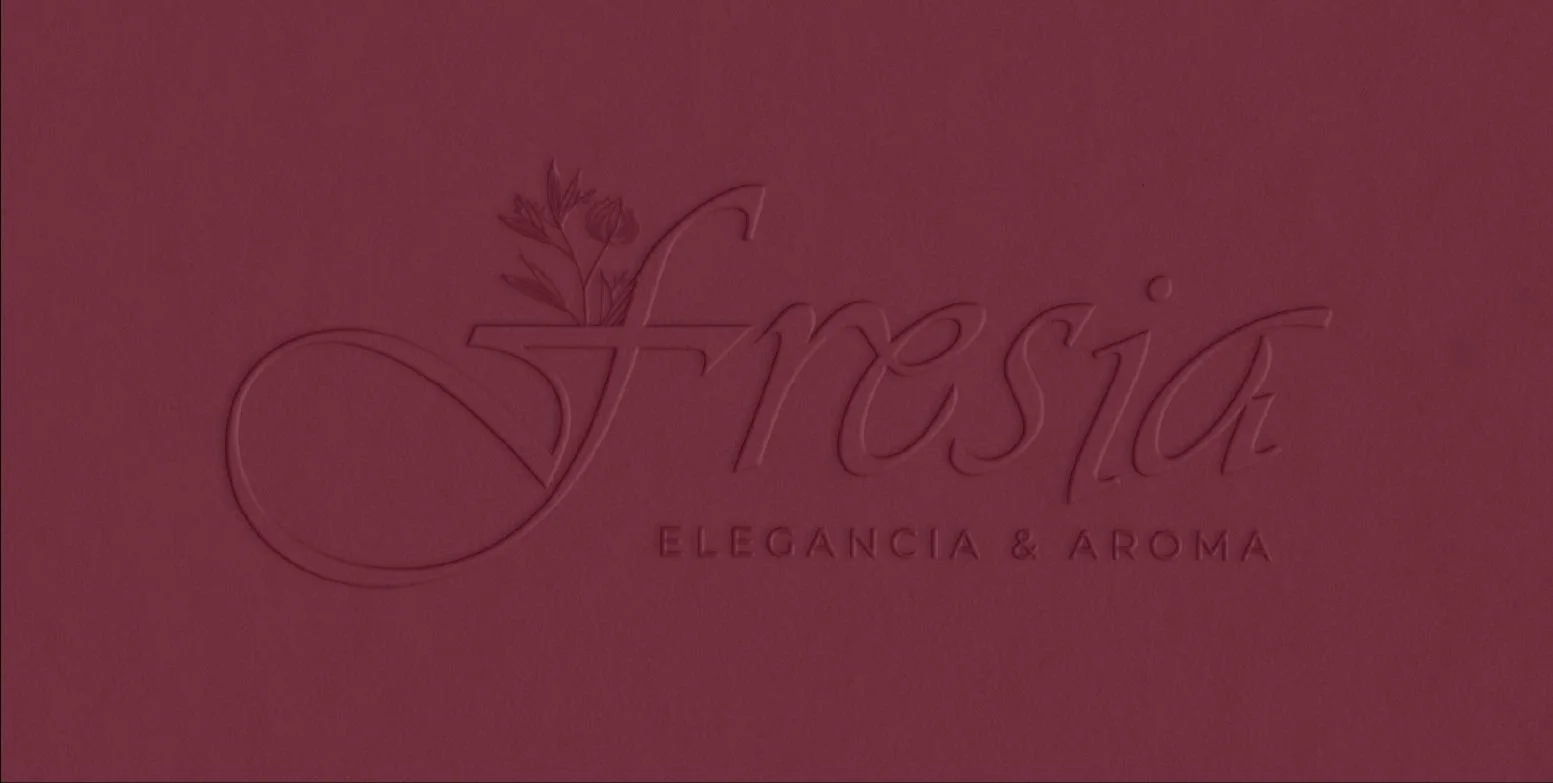Brand identity applications and visual mockups for Fresia, a floral brand rooted in heritage and contemporary expression.